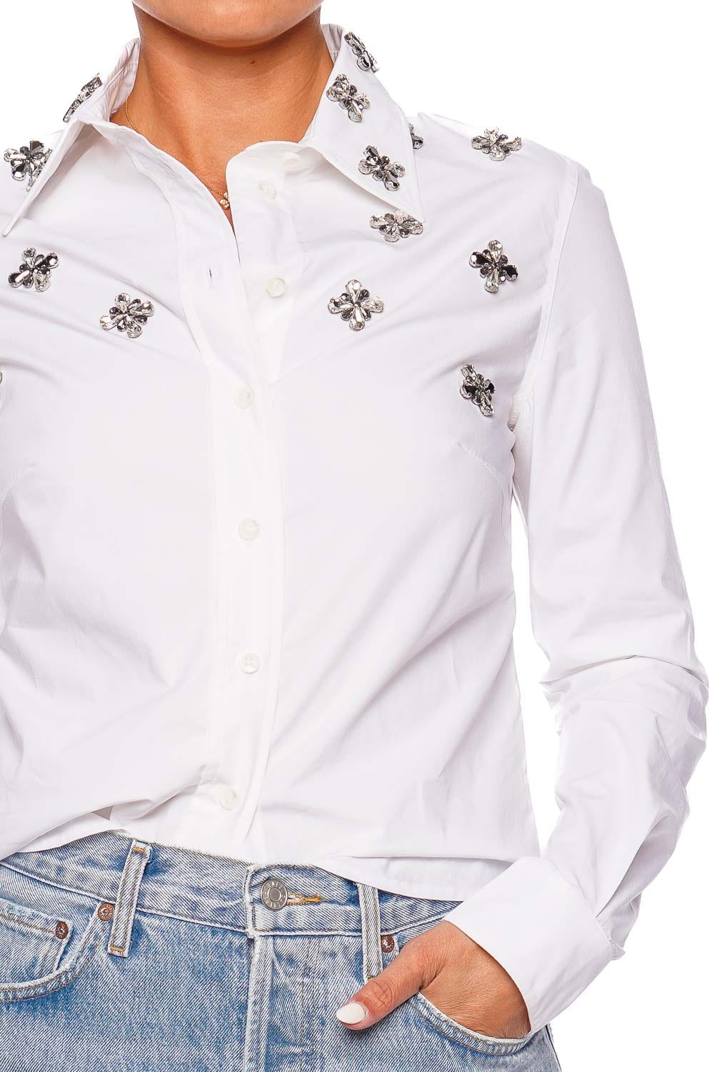Rabanne Crystal Poplin Button Down Shirt