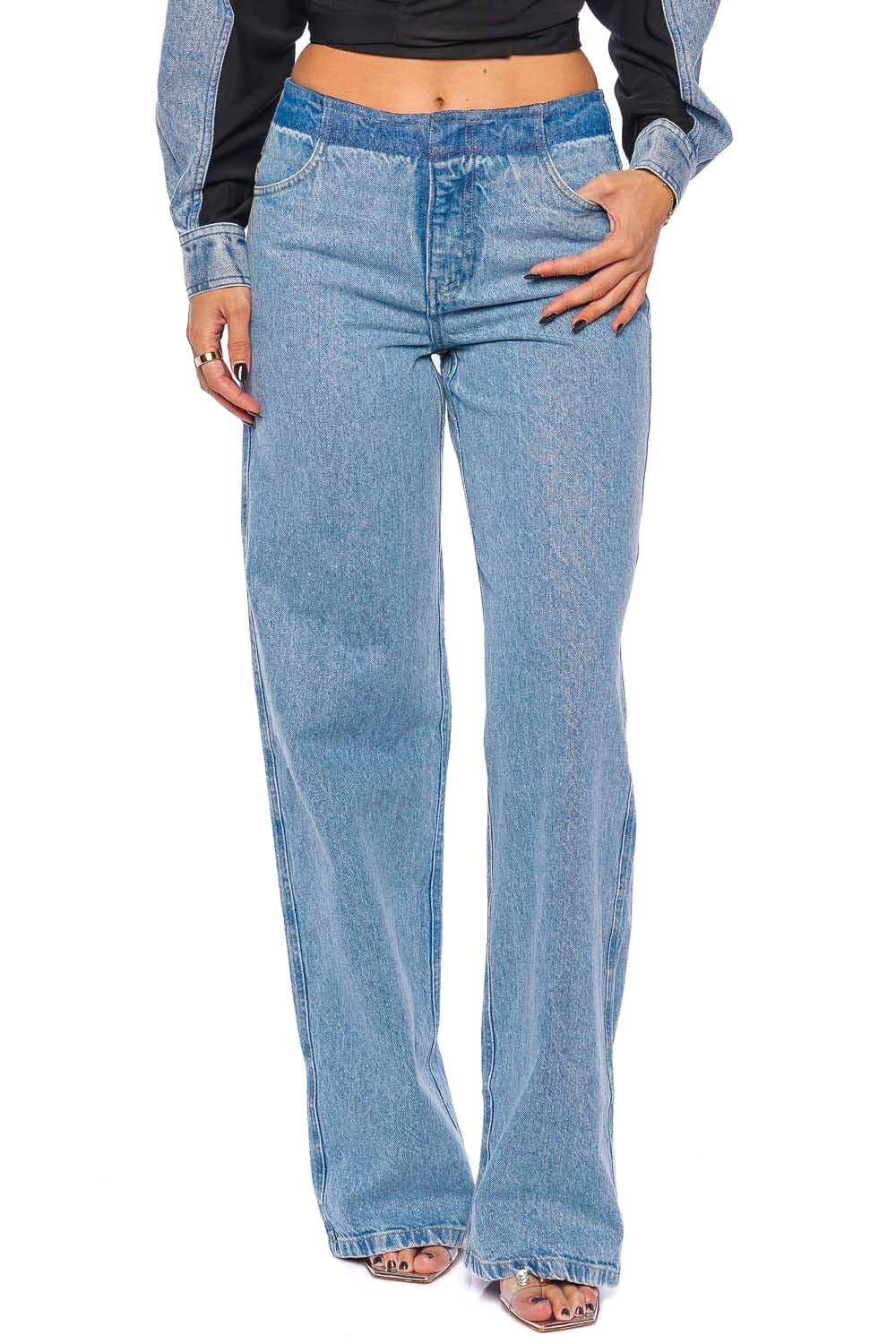 Deconstruct Denim Straight Leg Jeans