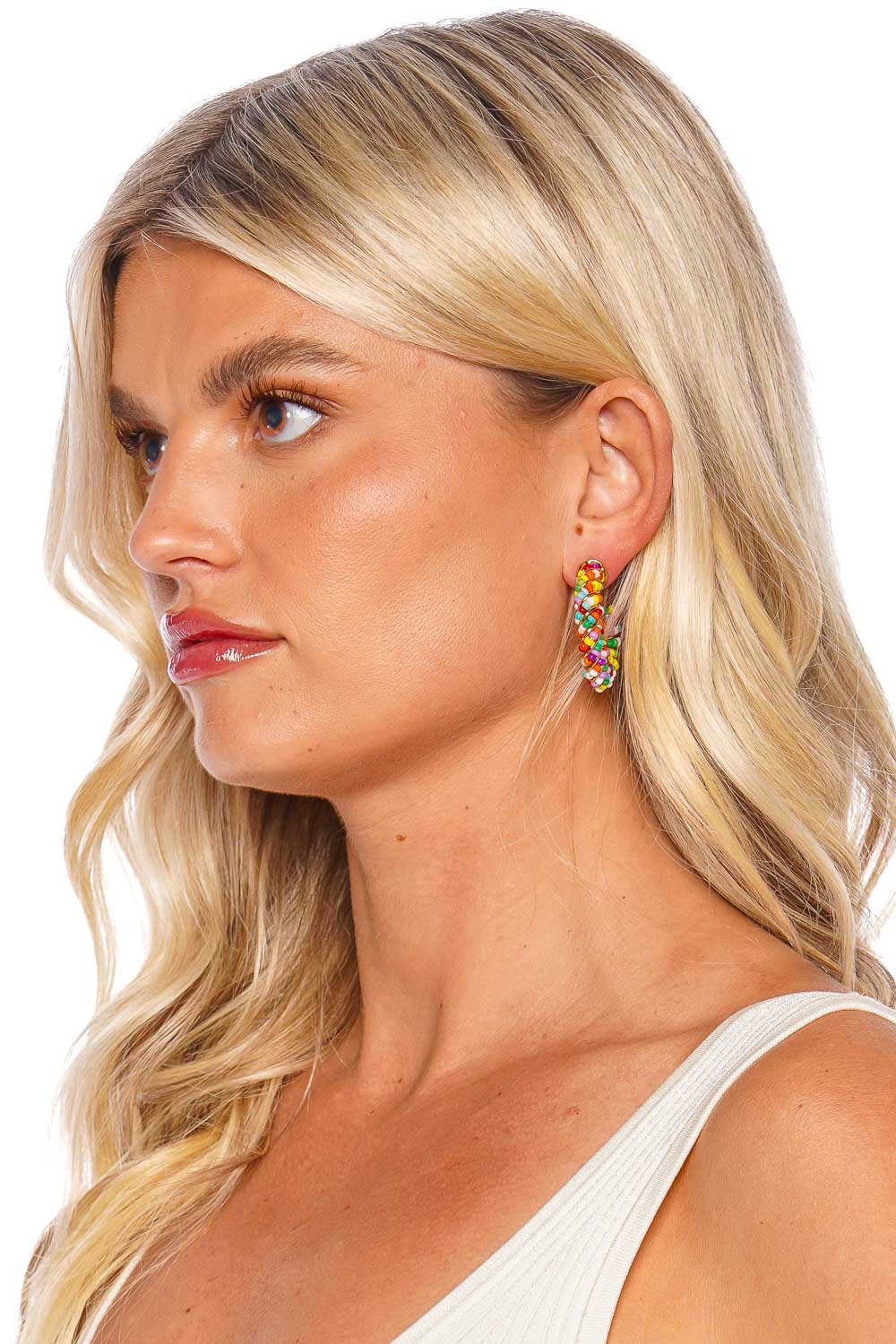Crystal Haze Jewelry Tutti Frutti Beaded Hoop Earrings