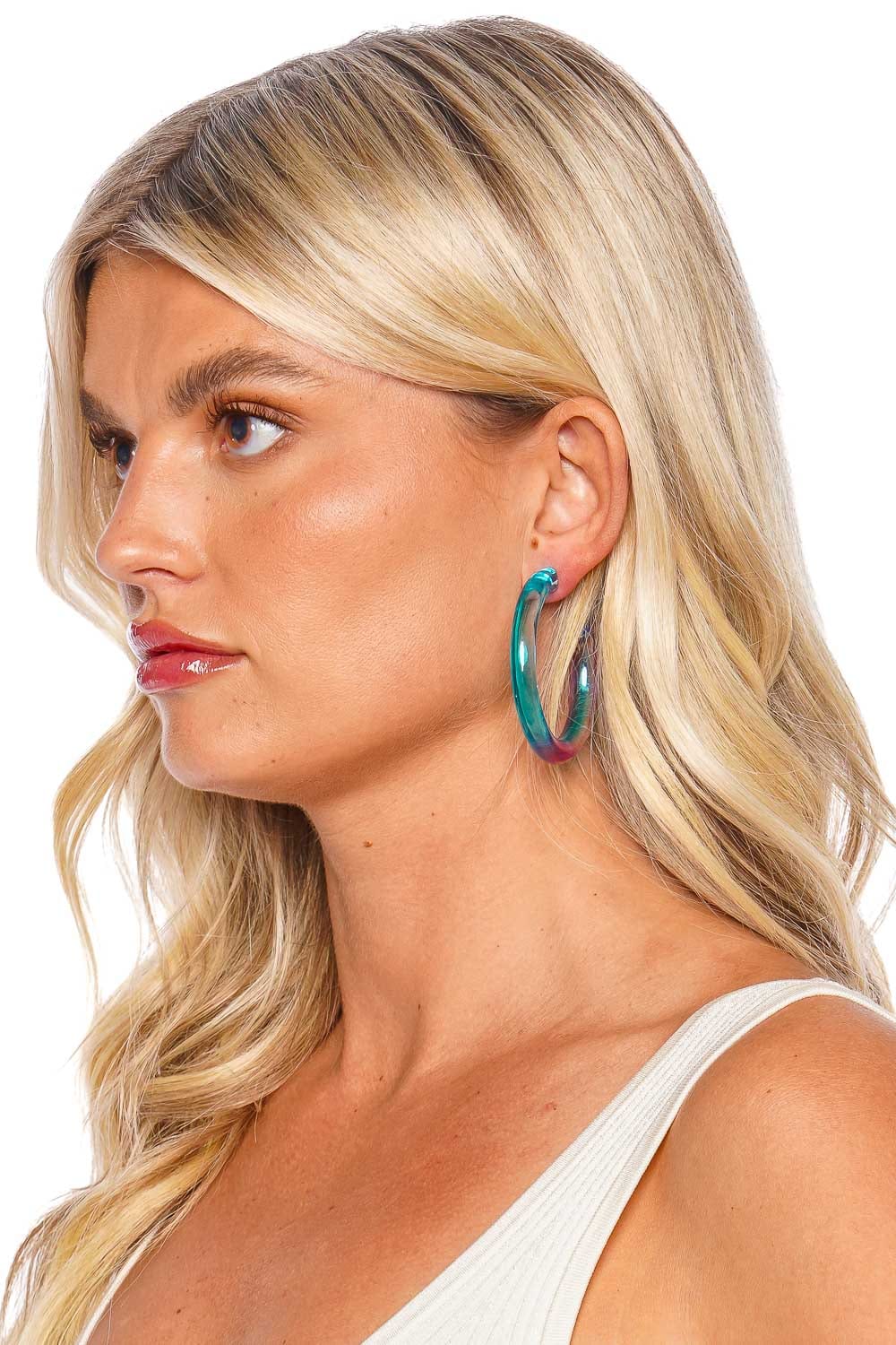 Crystal Haze Jewelry Ombre Translucent Hoop Earrings