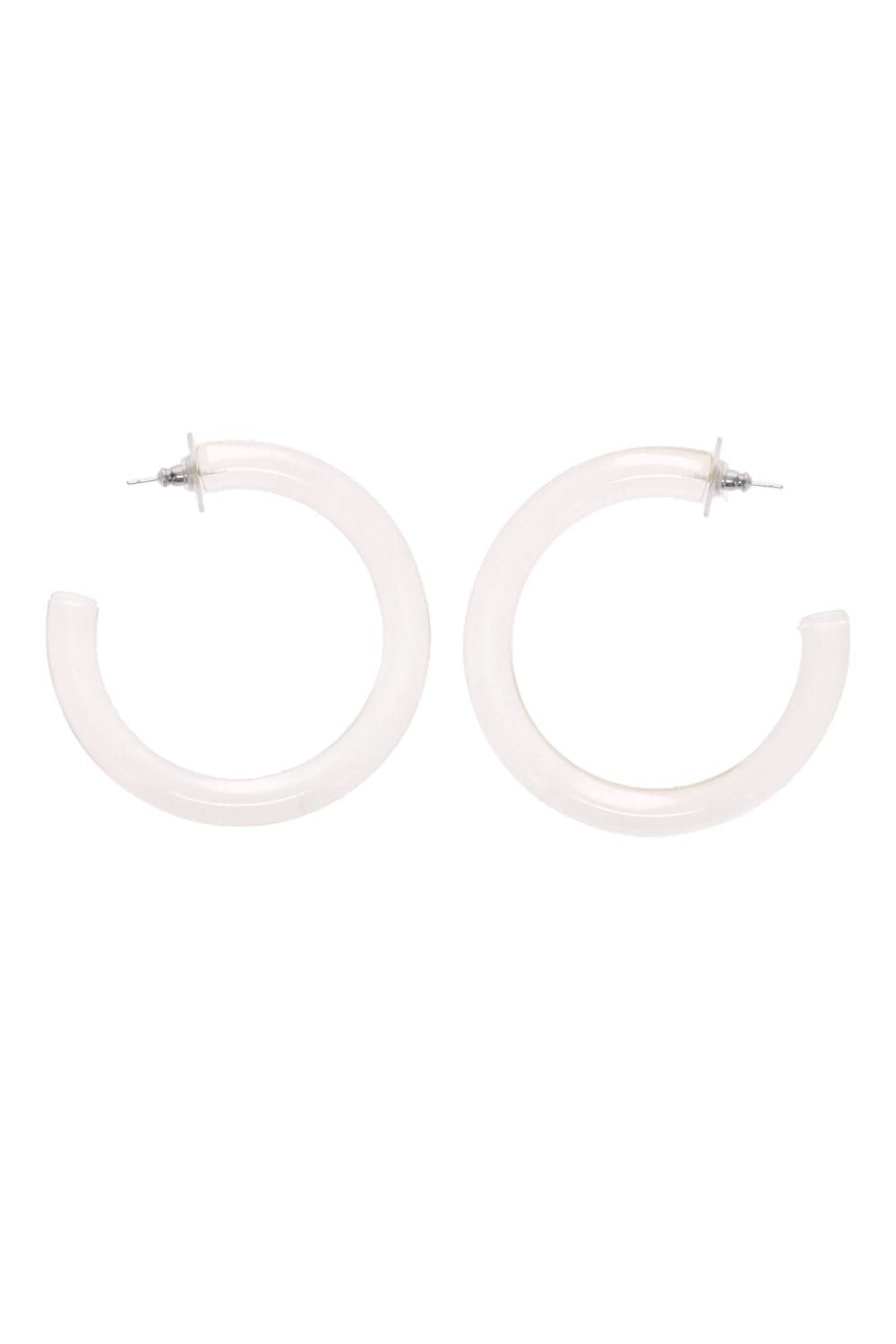 Crystal Haze Jewelry Clear Translucent Hoop Earrings