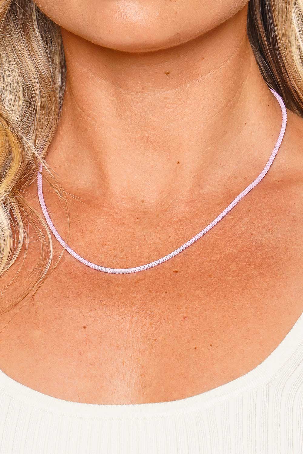 Crystal Haze Jewelry Plastalina Lavender Enamel Chain Necklace