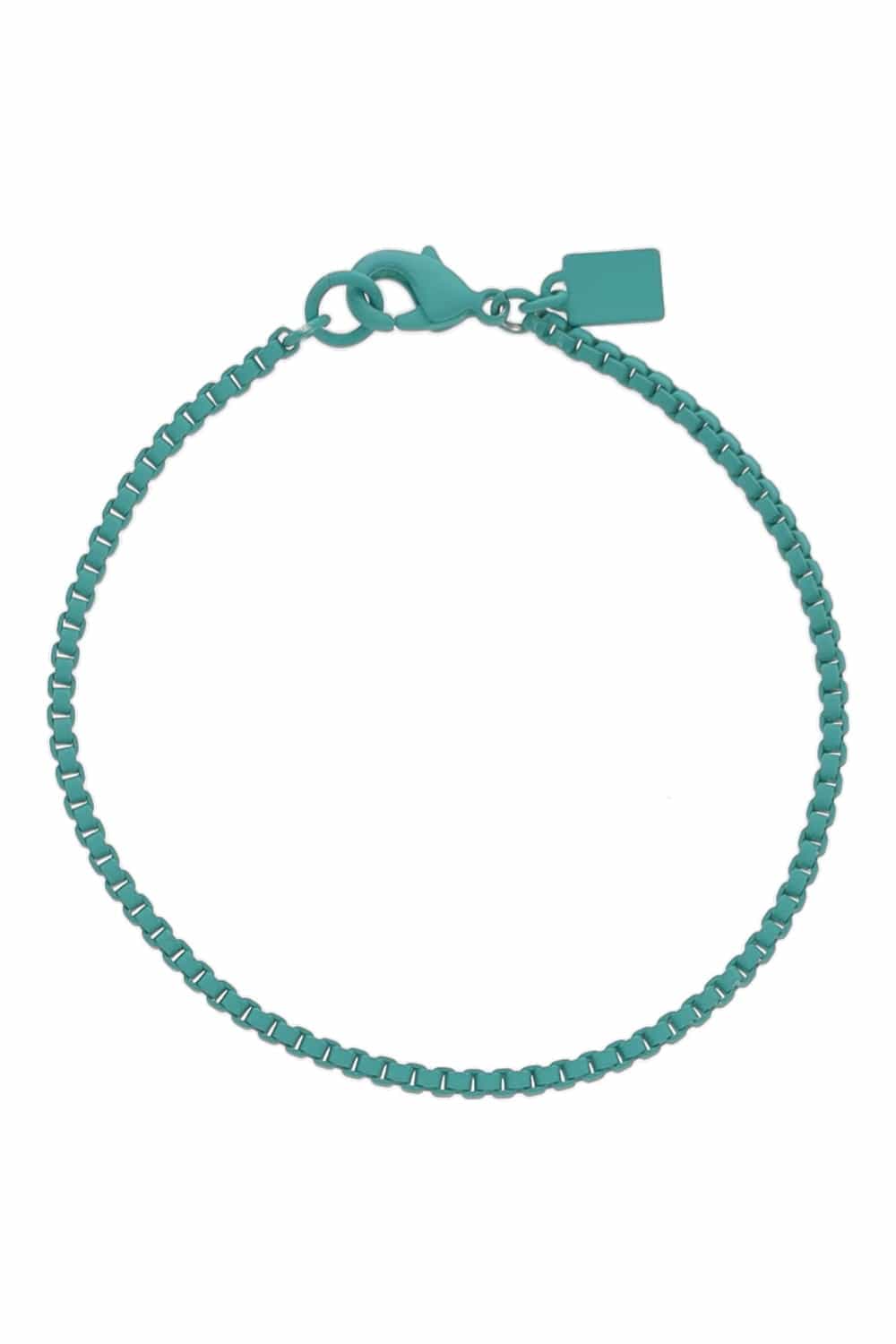 Crystal Haze Jewelry Pastalina Mykonos Blue Enamel Chain Bracelet