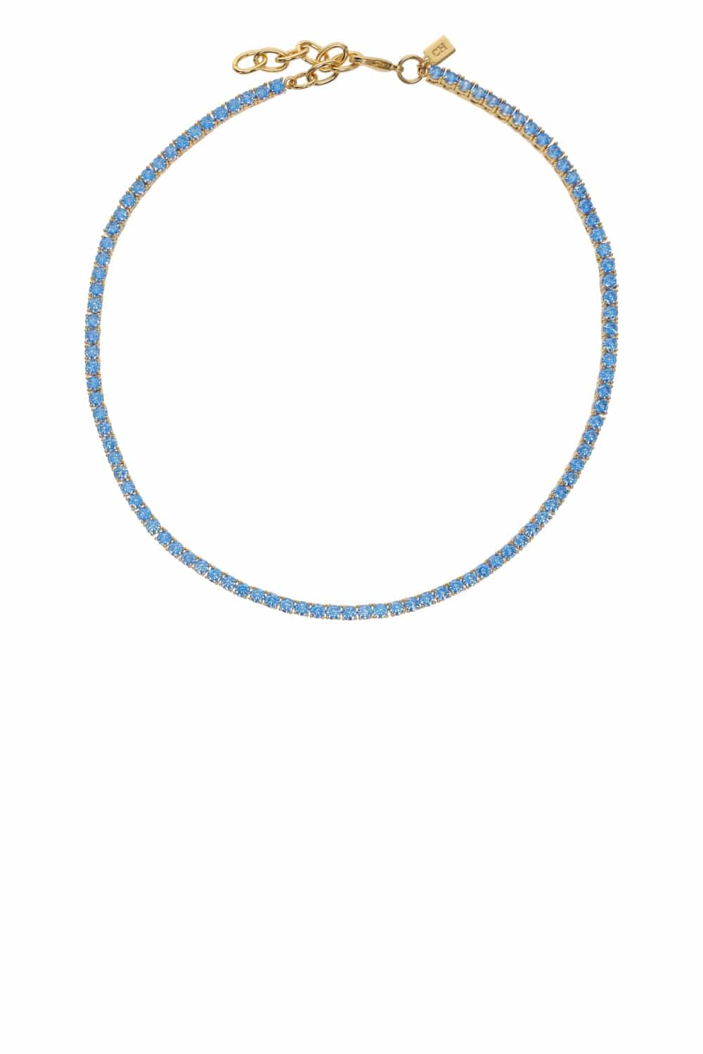 Crystal Haze Jewelry Serena Adriatic Blue Crystal Tennis Necklace