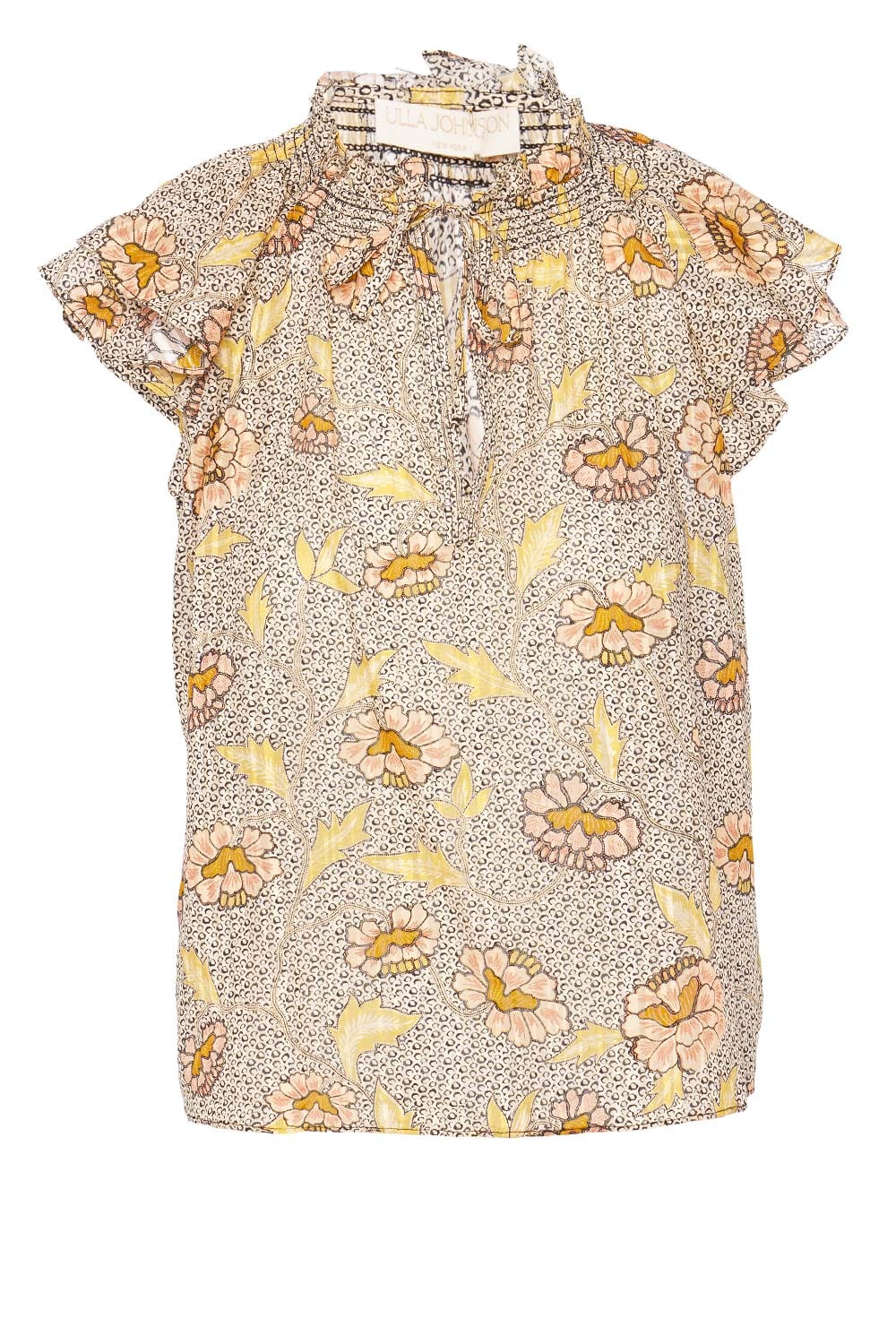 Ulla Johnson Annie Chrysanthemum Flutter Sleeve Top