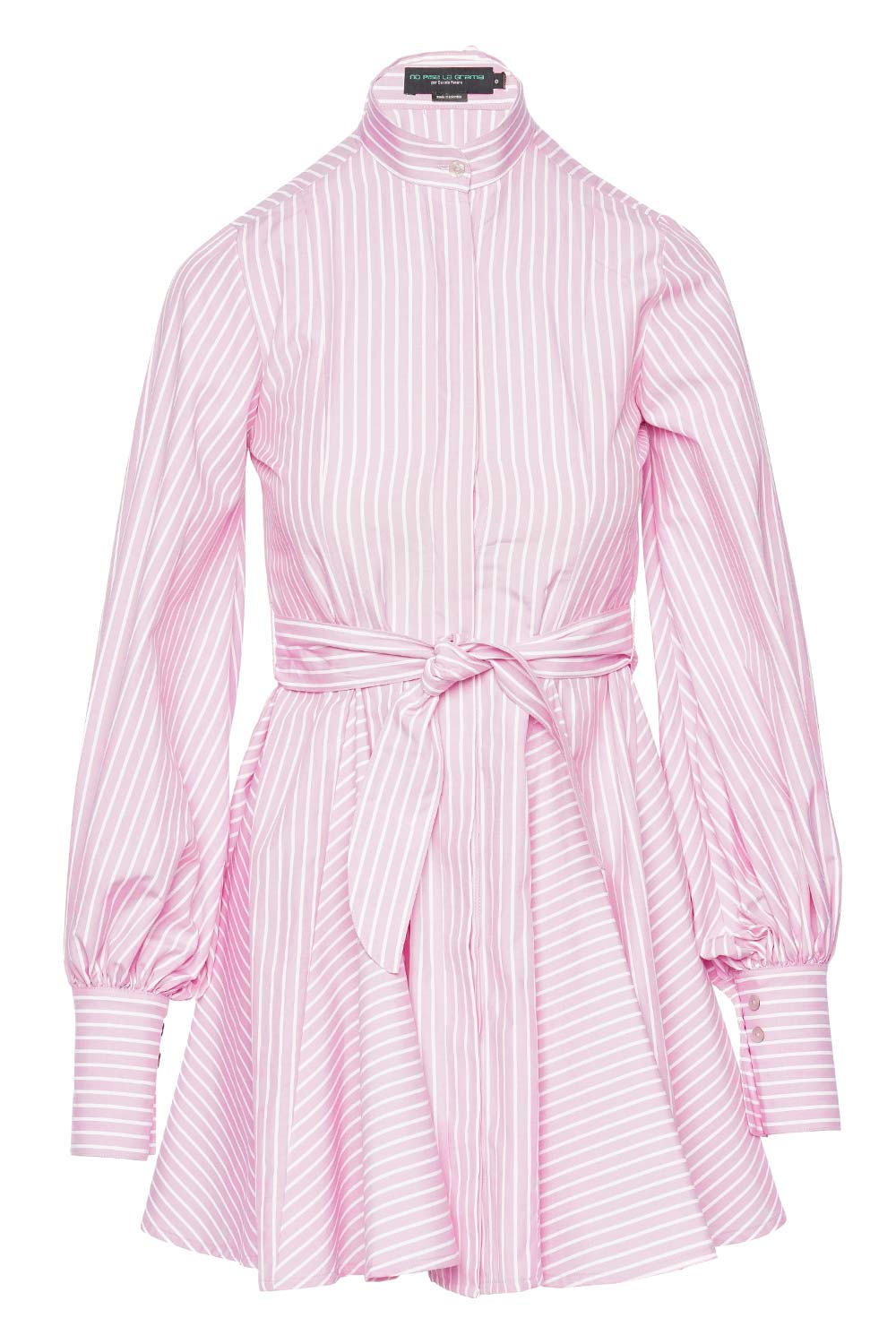 No Pise La Grama Amorio Pink Striped Belted Mini Dress