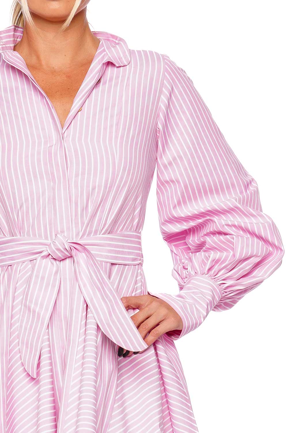 No Pise La Grama Amorio Mini Dress AMORIO Pink Stripes