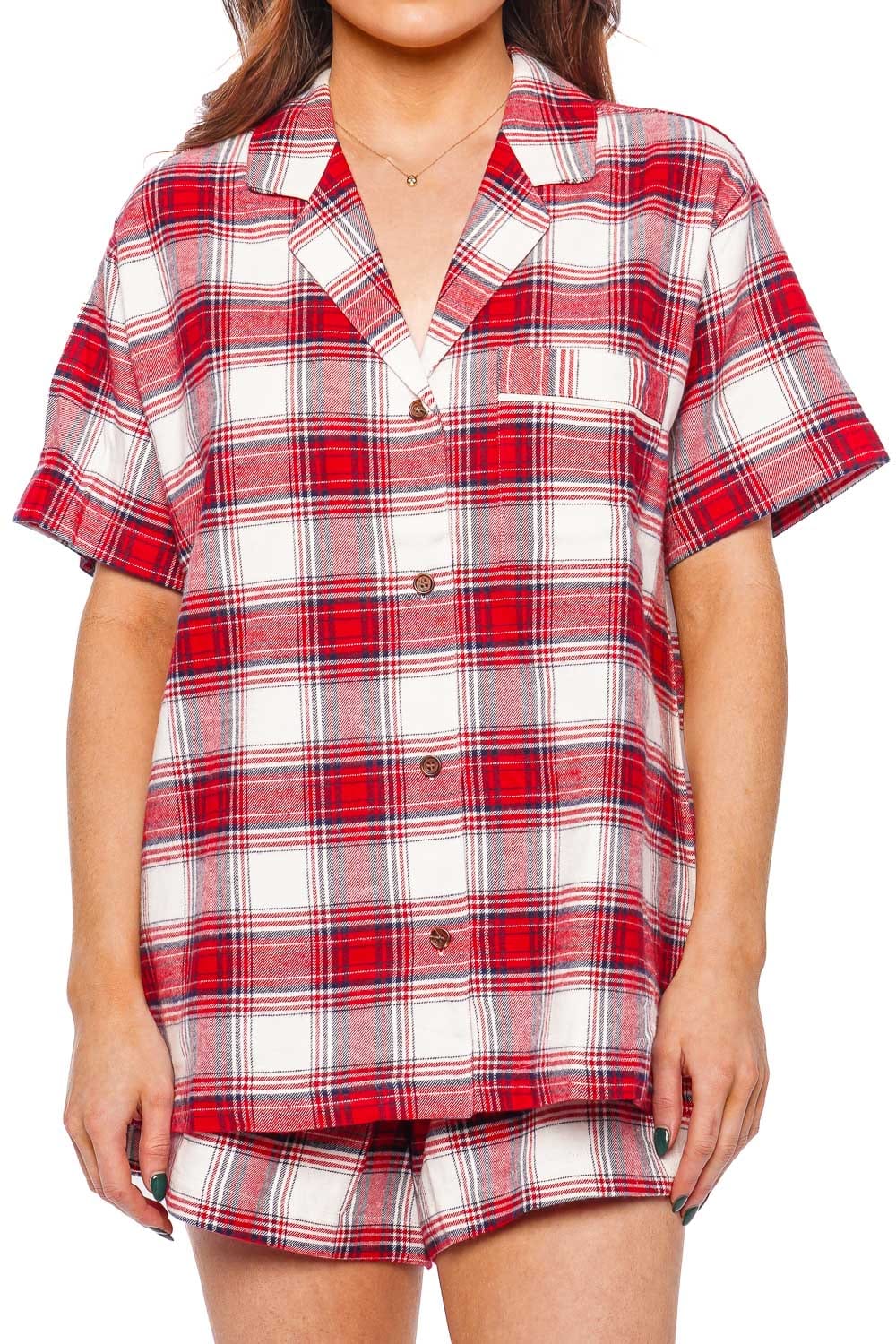 Flannel pj short discount set