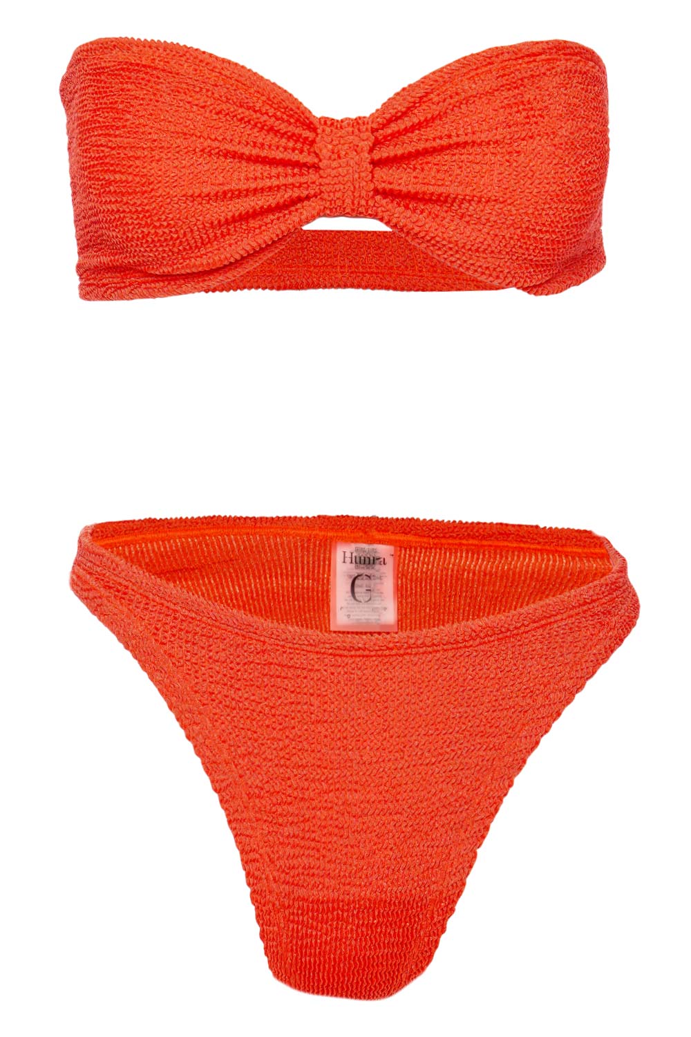 Hunza G Jean Tangerine Bandeau Bikini Set