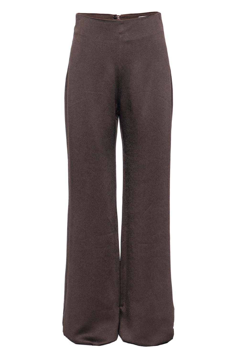 Silvia Tcherassi Palermo Brown Wide Leg Satin Pants