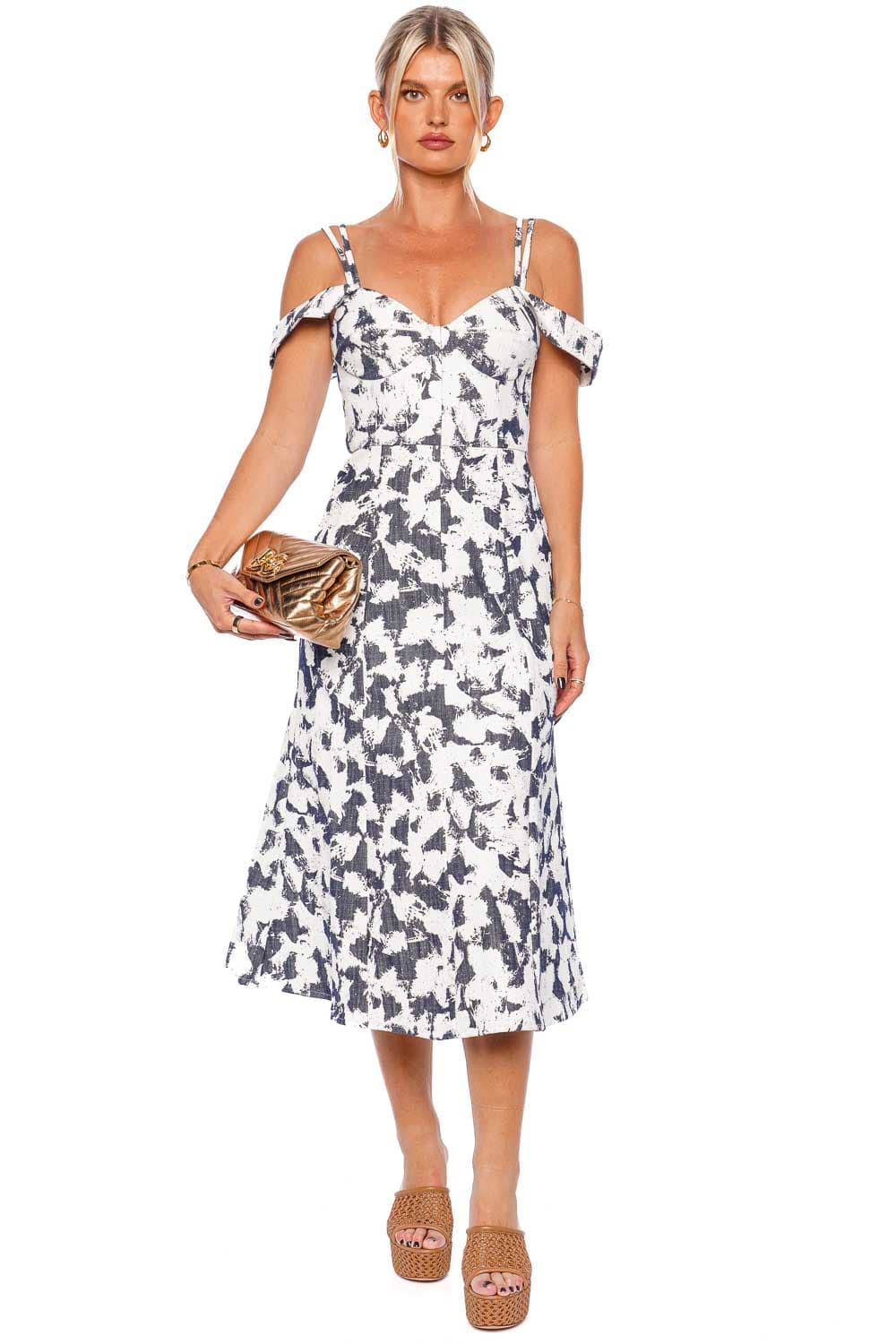 White denim midi outlet dress