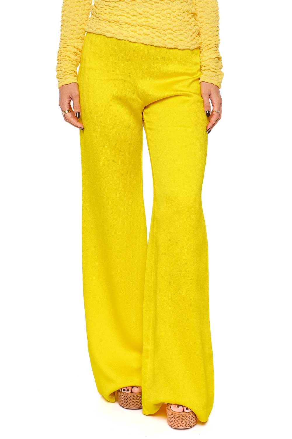 All The Views Flare Pants - Neon Yellow