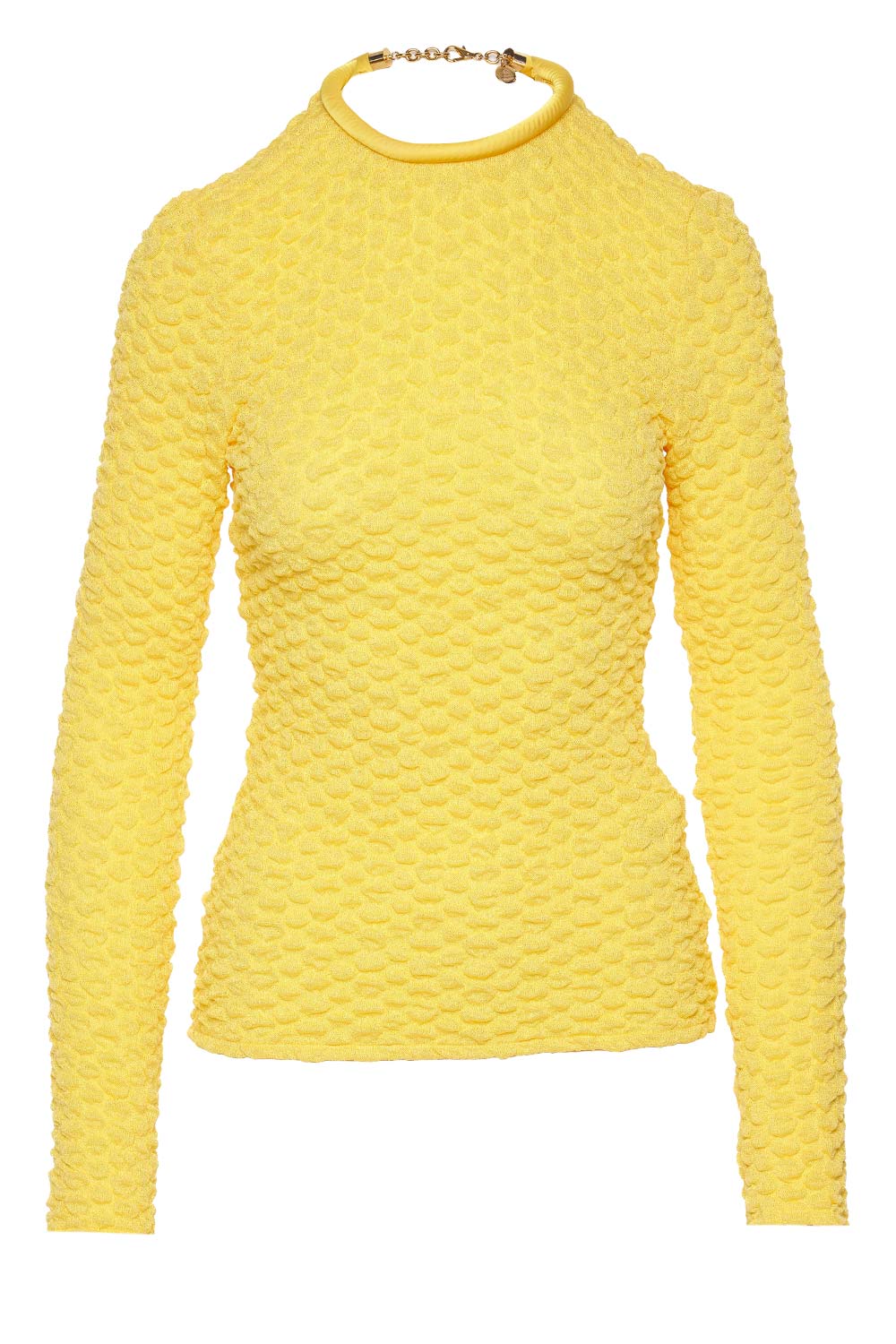 Silvia Tcherassi Jari Yellow Textured Long Sleeve Top