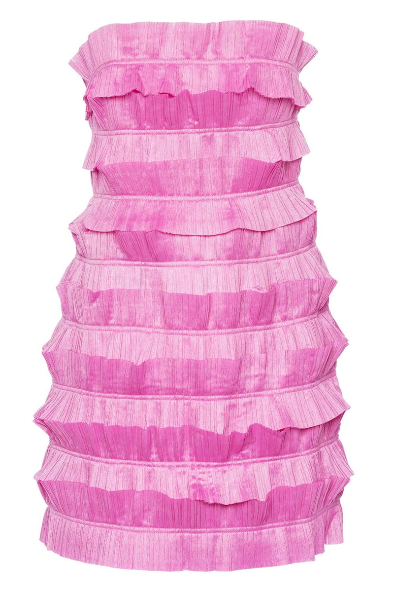 aje palladium ruffled midi dress Palladium Ruffled Strapless Mini Dress
