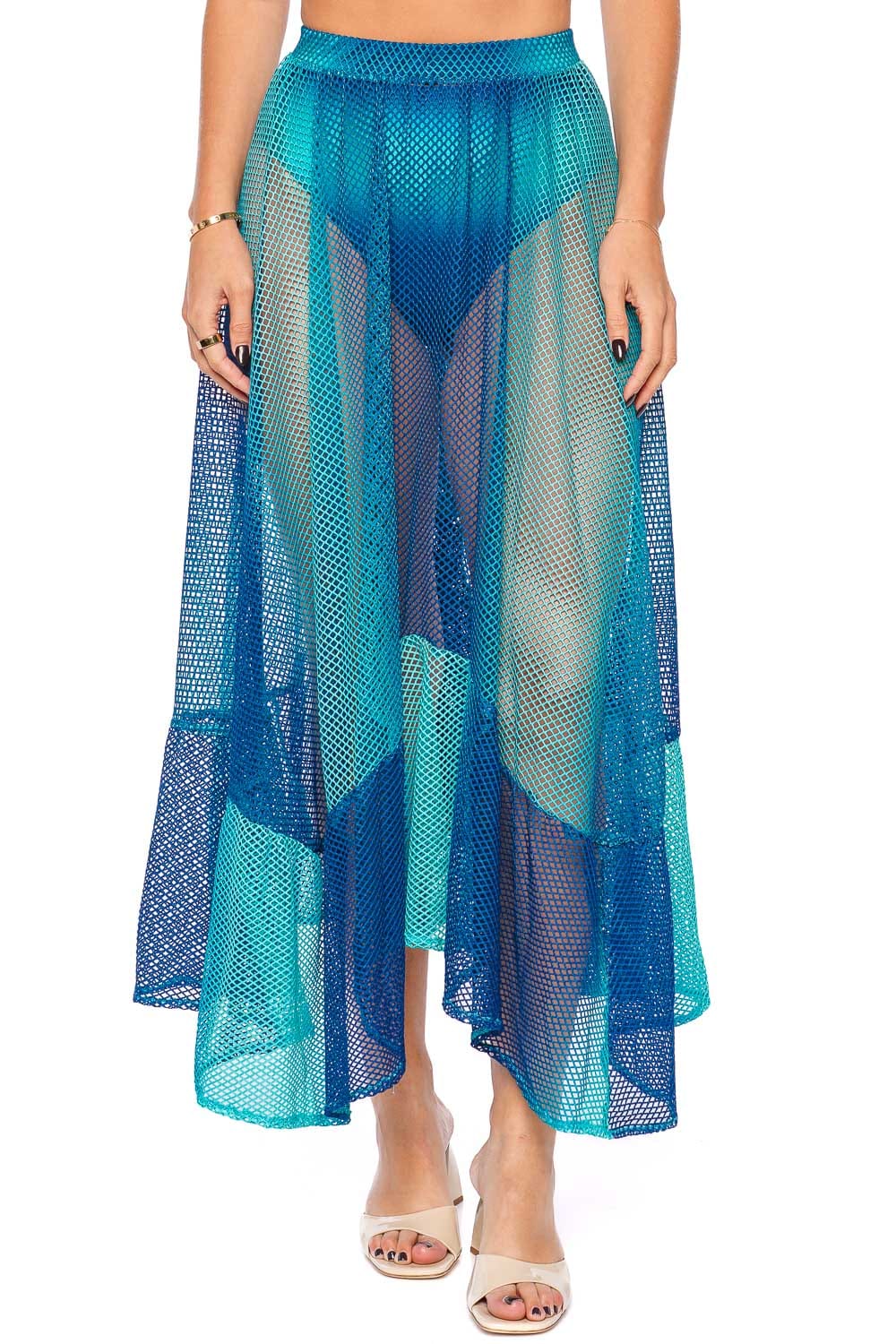 PatBO Ombre High Tide Netted Beach Skirt