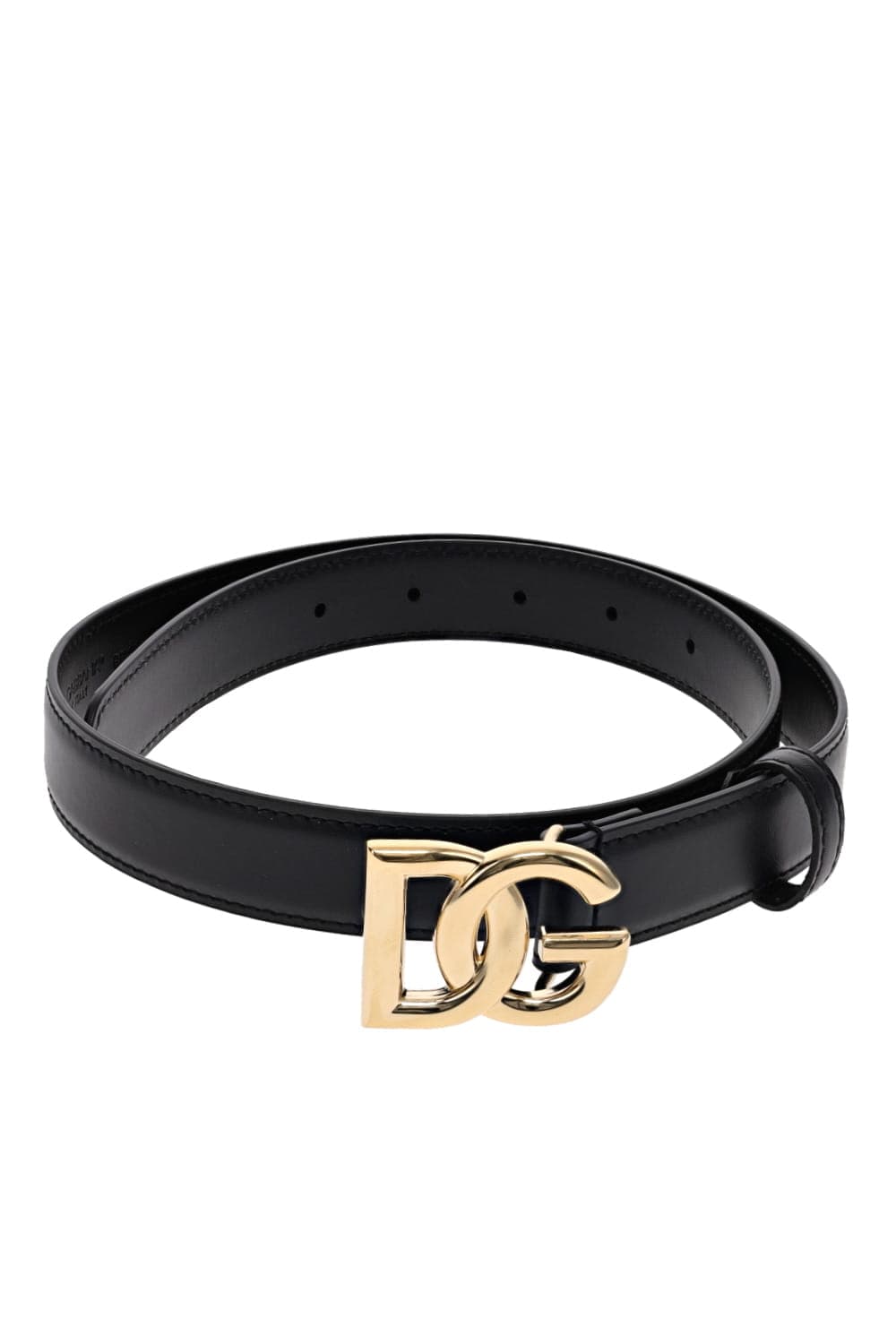 Dolce & Gabbana DG Logo Black Leather Belt