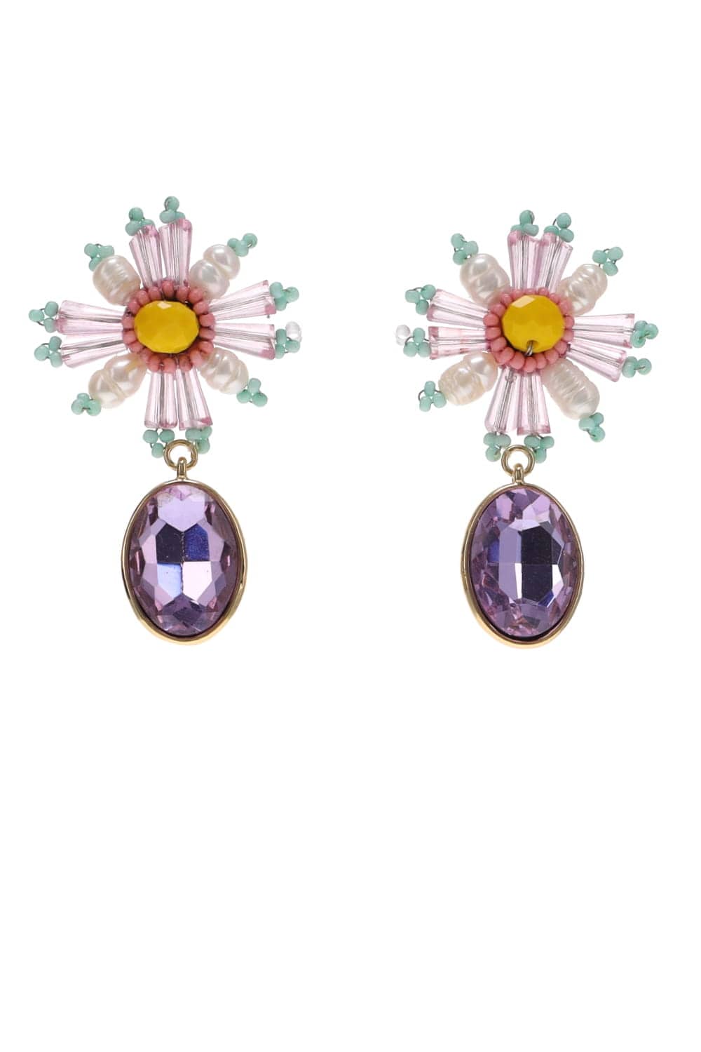 Mignonne Gavigan Braxton Floral Beaded Drop Earrings