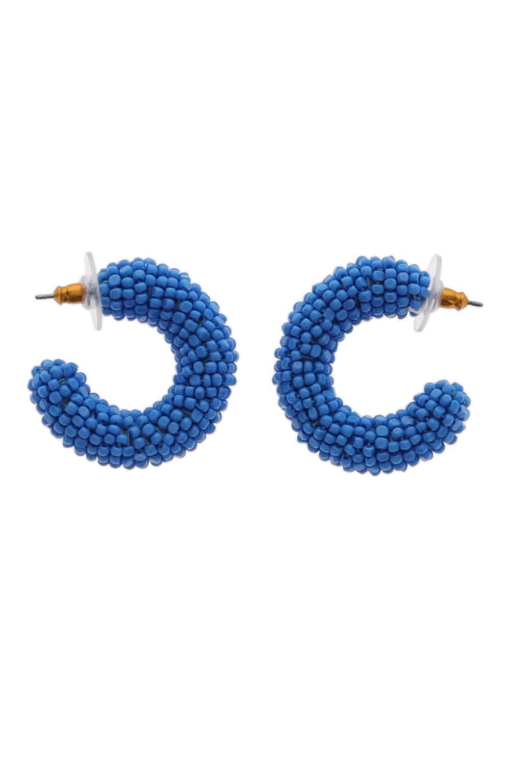 Mignonne Gavigan Fatima Blue Beaded Hoop Earrings