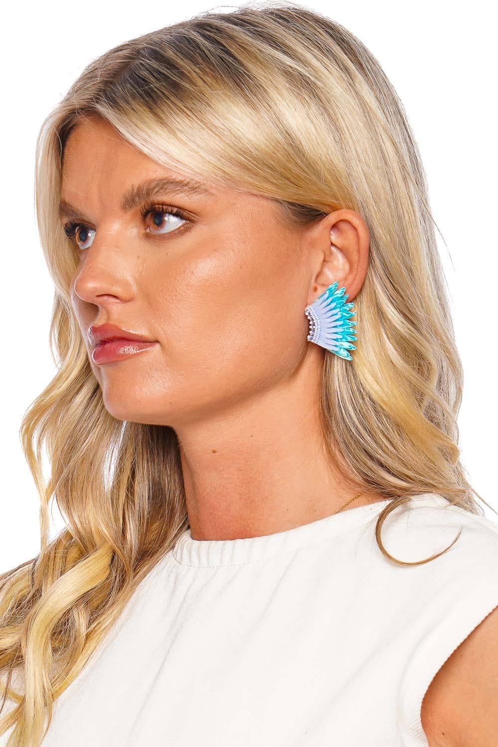 Mignonne Gavigan Mini Raffia Madeline Earrings E543-XH101-050 POWDER BLUE