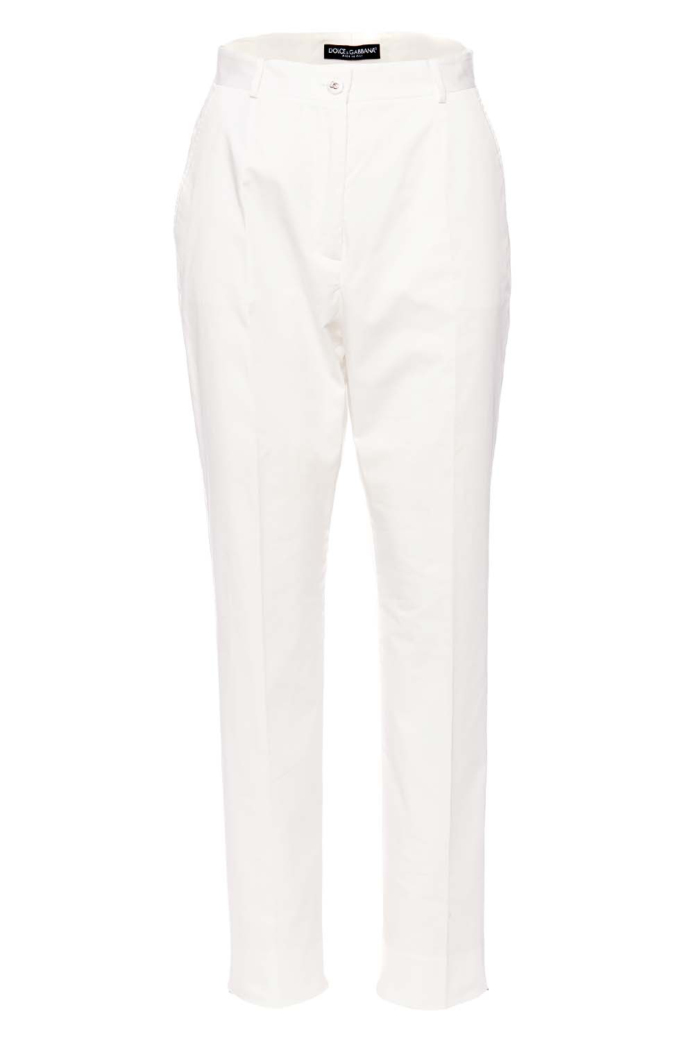 Dolce & Gabbana DNA White Tailored Cotton Pants
