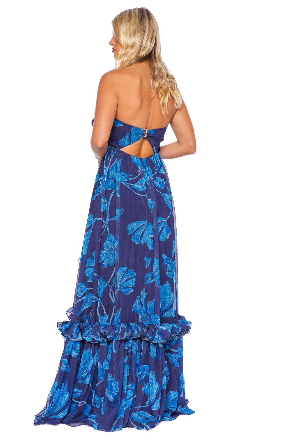 PatBO Nightflower Beaded Strapless Gown