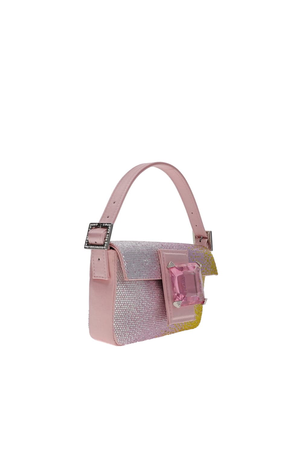 Gedebe Mini Habibi Pink Ombre Rhinestone Top Handle Bag