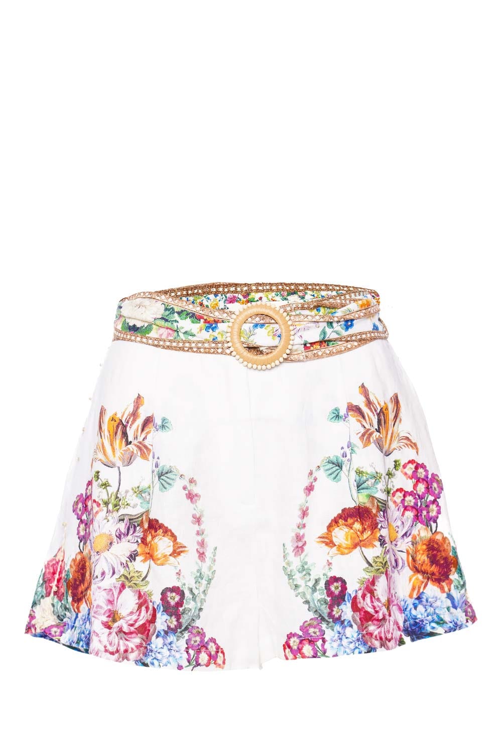 Camilla Plumes & Parterres Tuck Front Belted Short