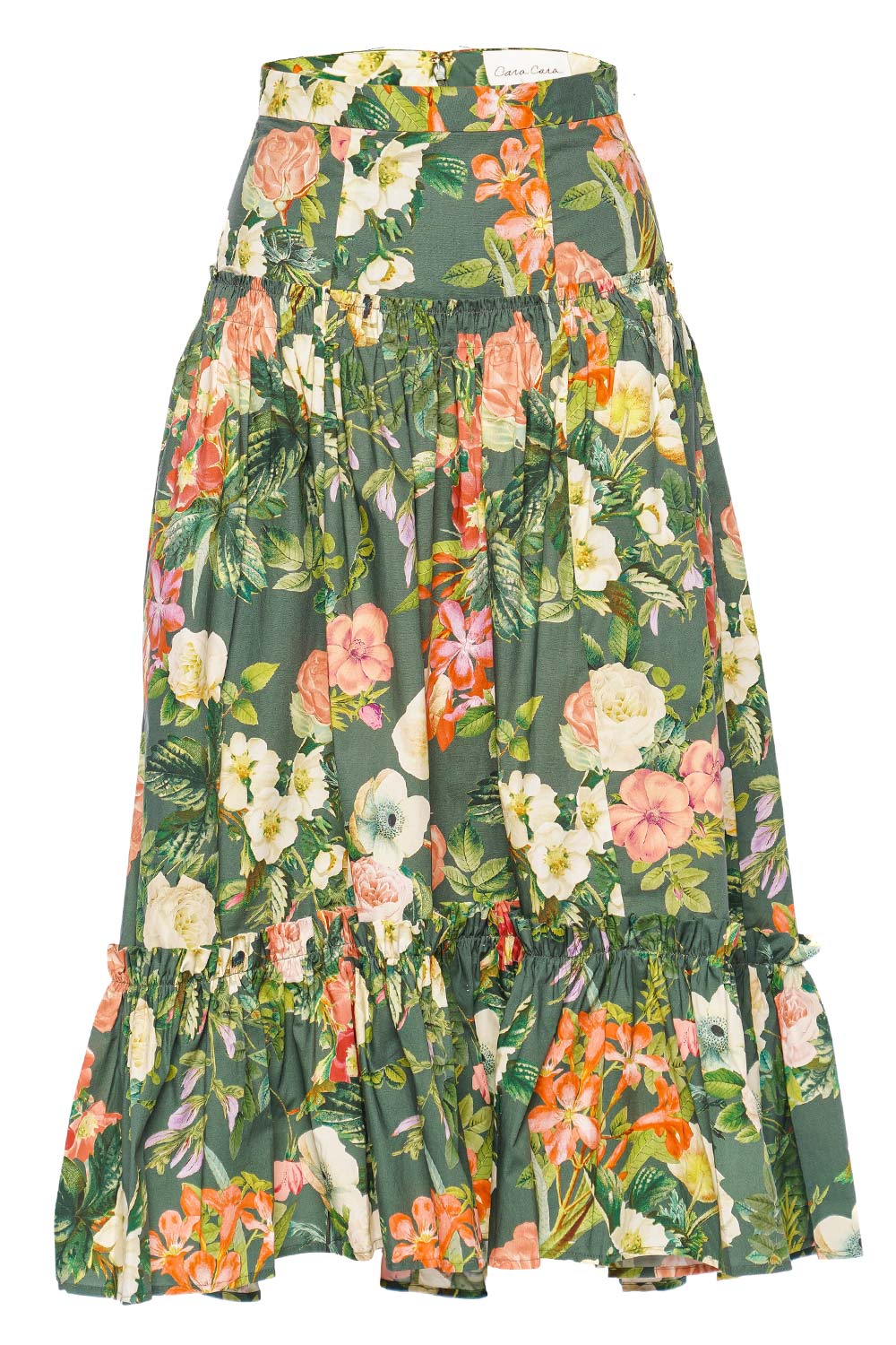 Cara Cara Tisbury Olive Kingston Floral Midi Skirt