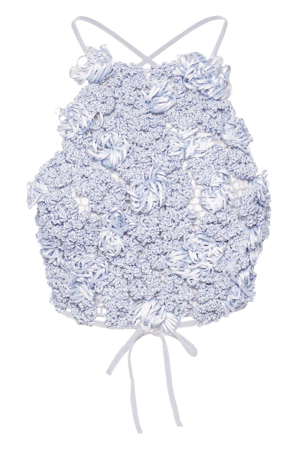 Cult Gaia Regina Marine Crochet Cropped Top