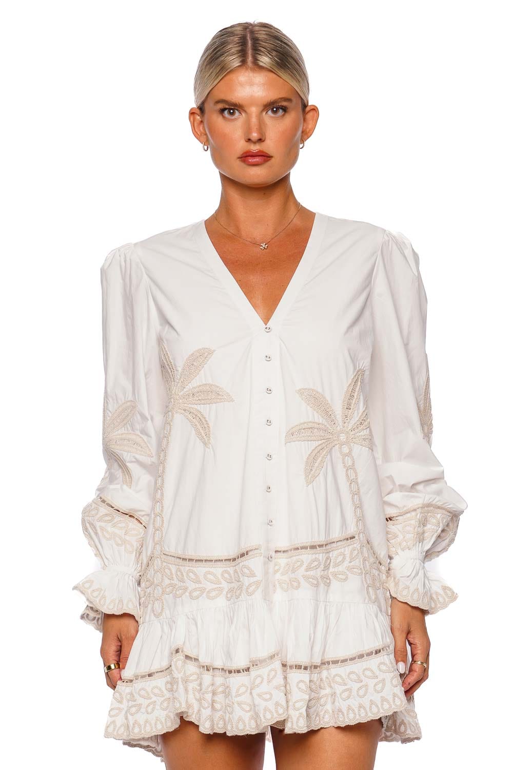Hemant and Nandita ARI SHORT DRESS HN-ARI-5790 WHITE