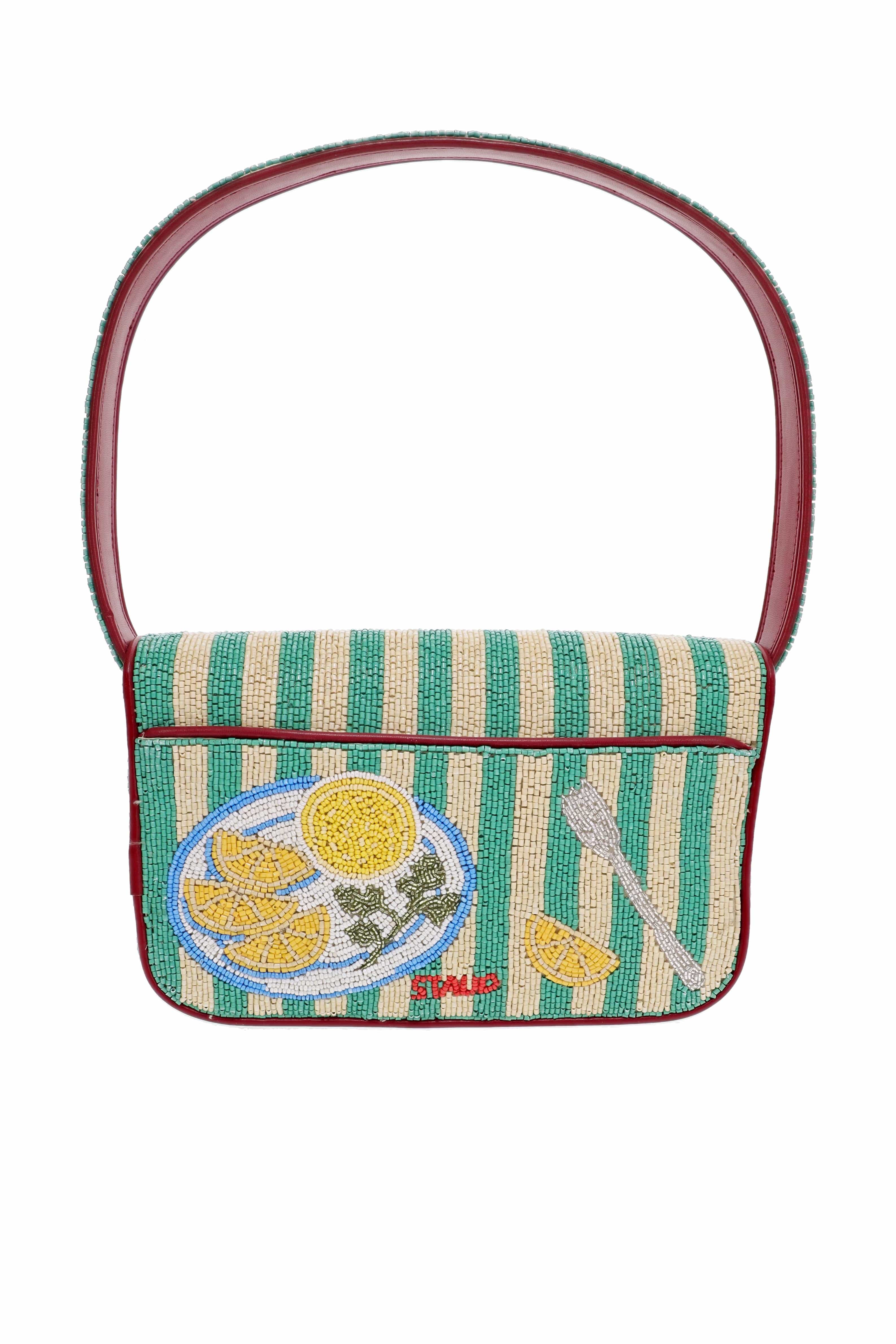 Staud Tommy Summer Lobster Beaded Shoulder Bag