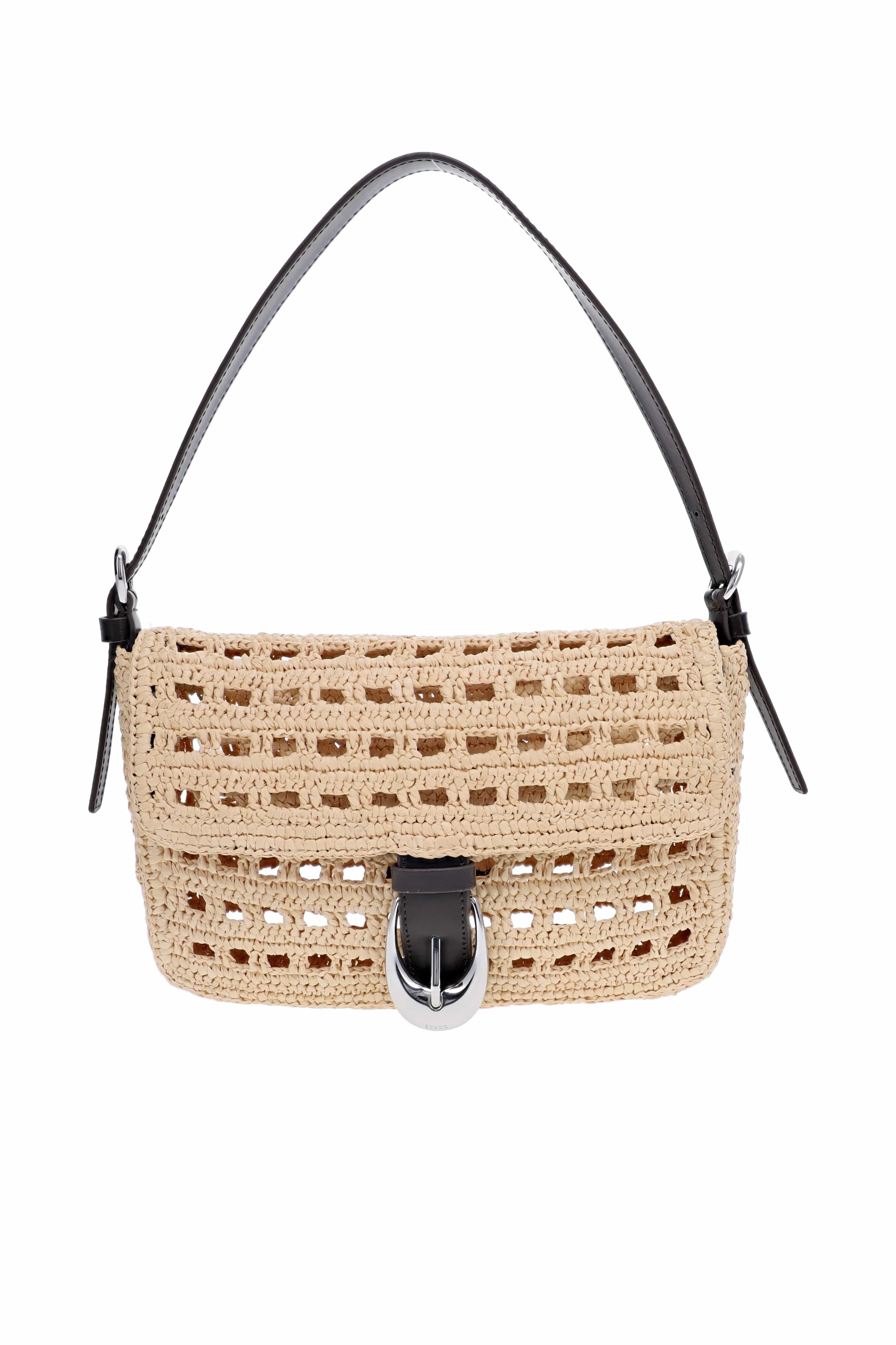 Staud Harlow Raffia Crochet Shoulder Bag