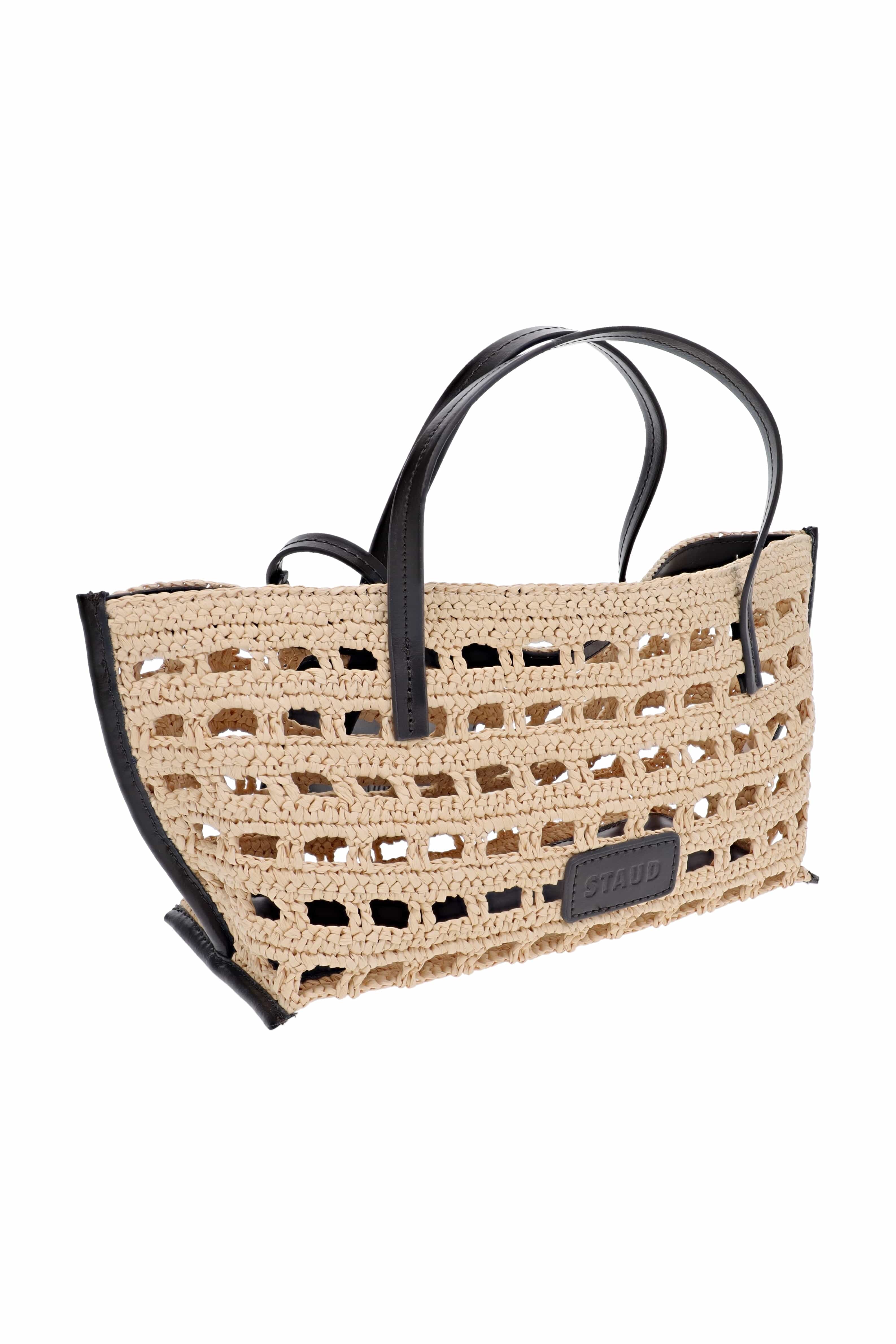 Staud Christos Natural Raffia Crochet Mini Tote