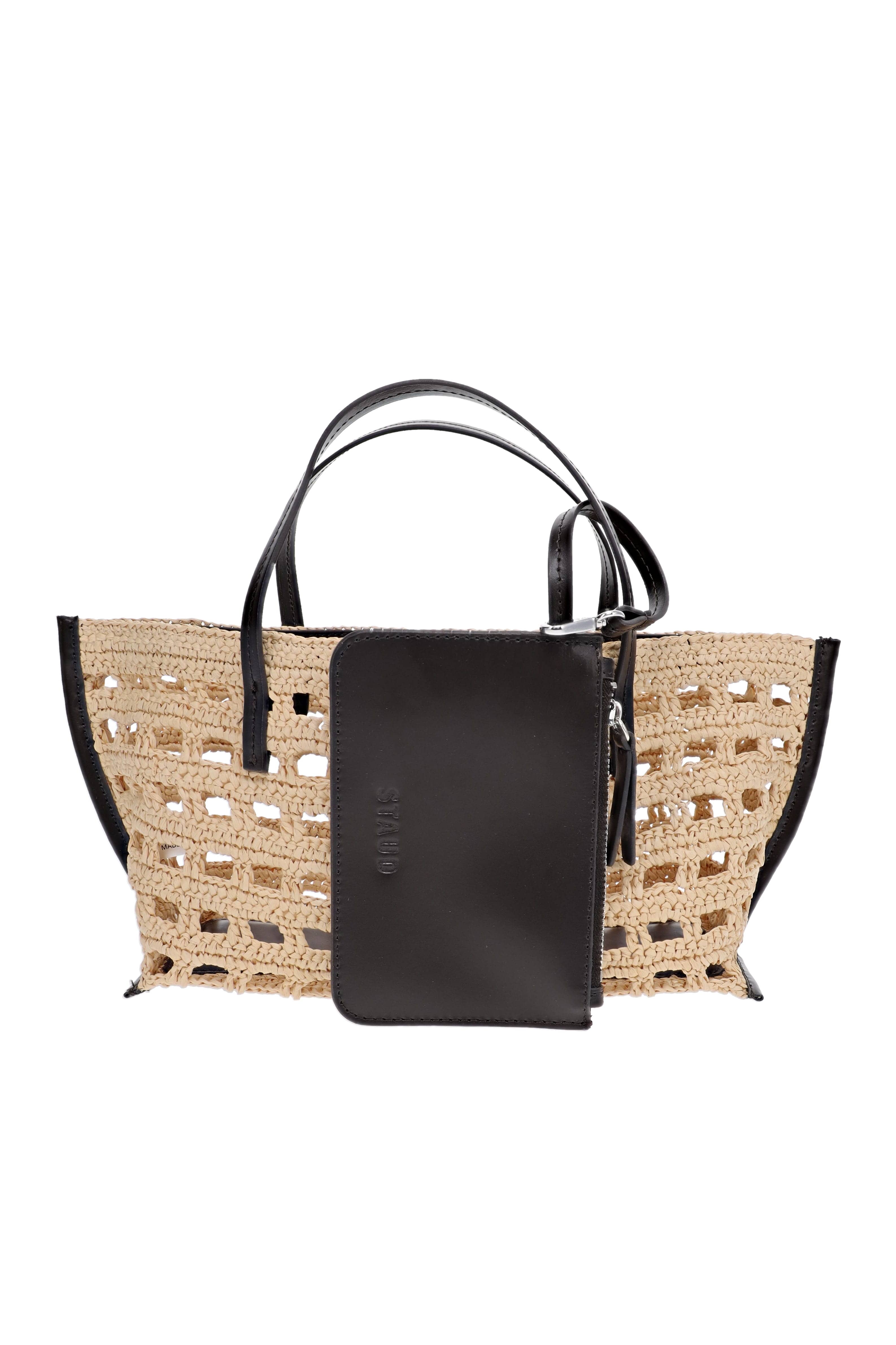 Staud Christos Natural Raffia Crochet Mini Tote