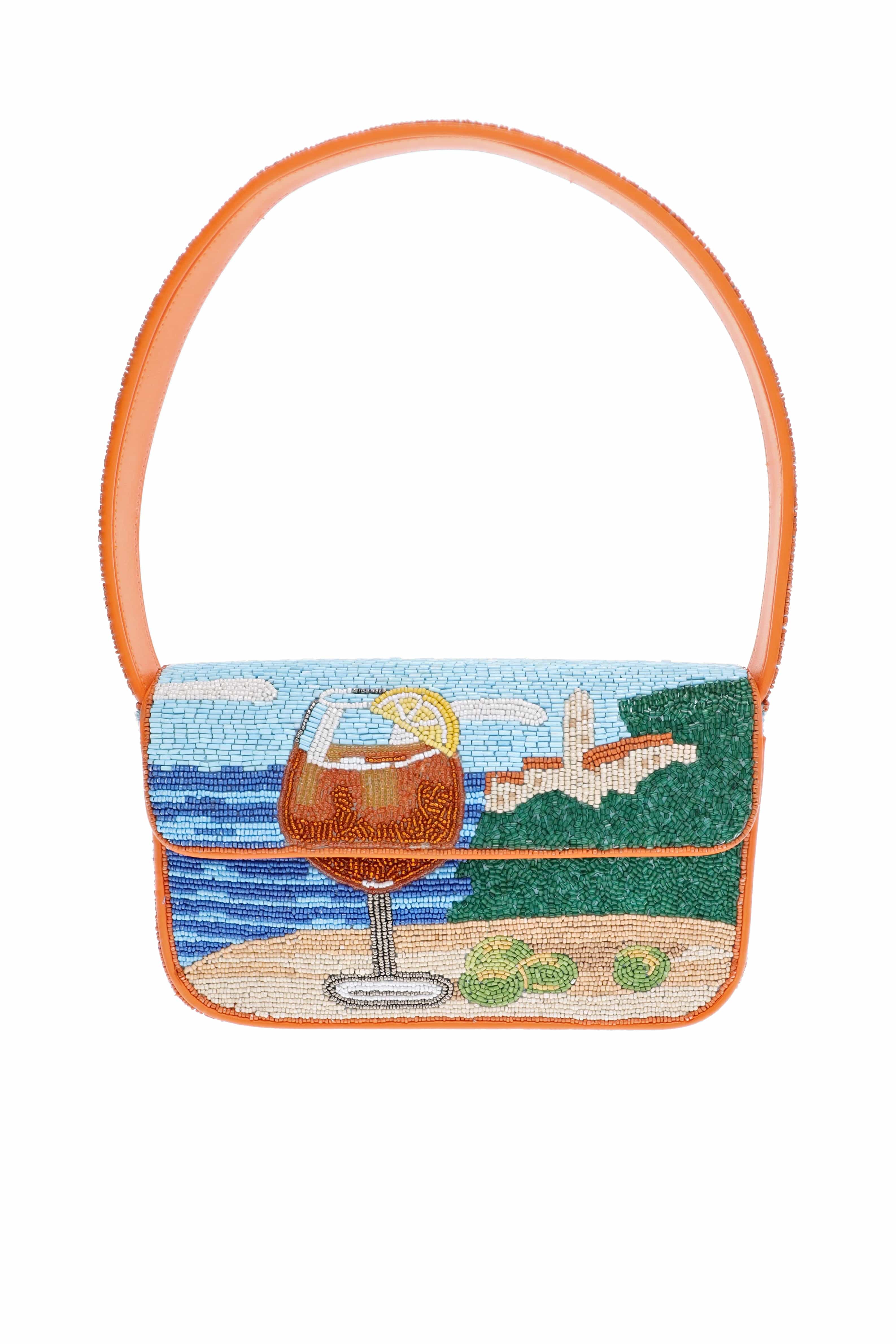 Staud Tommy Sunset Spritz Beaded Shoulder Bag