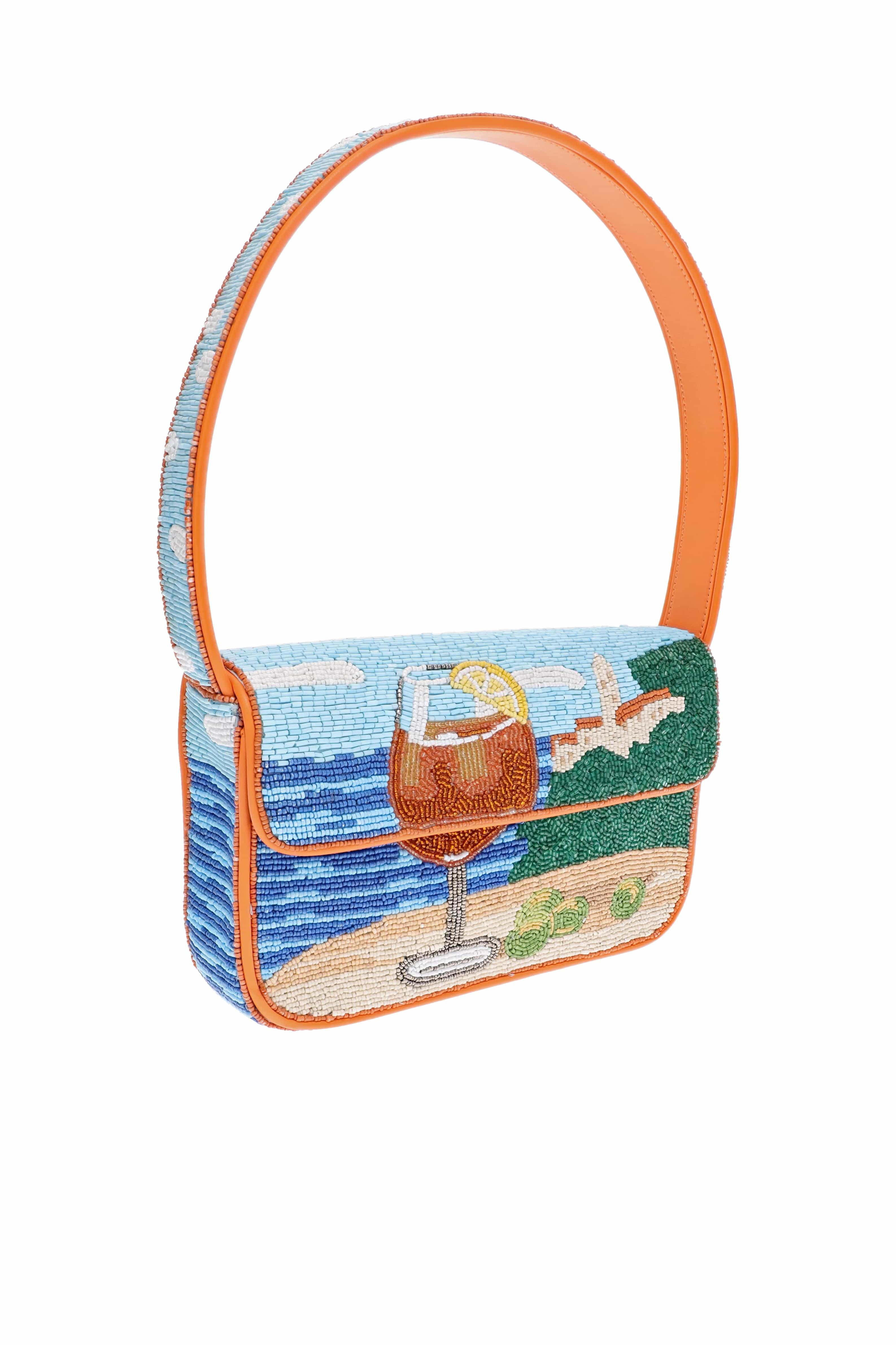 Staud Tommy Sunset Spritz Beaded Shoulder Bag