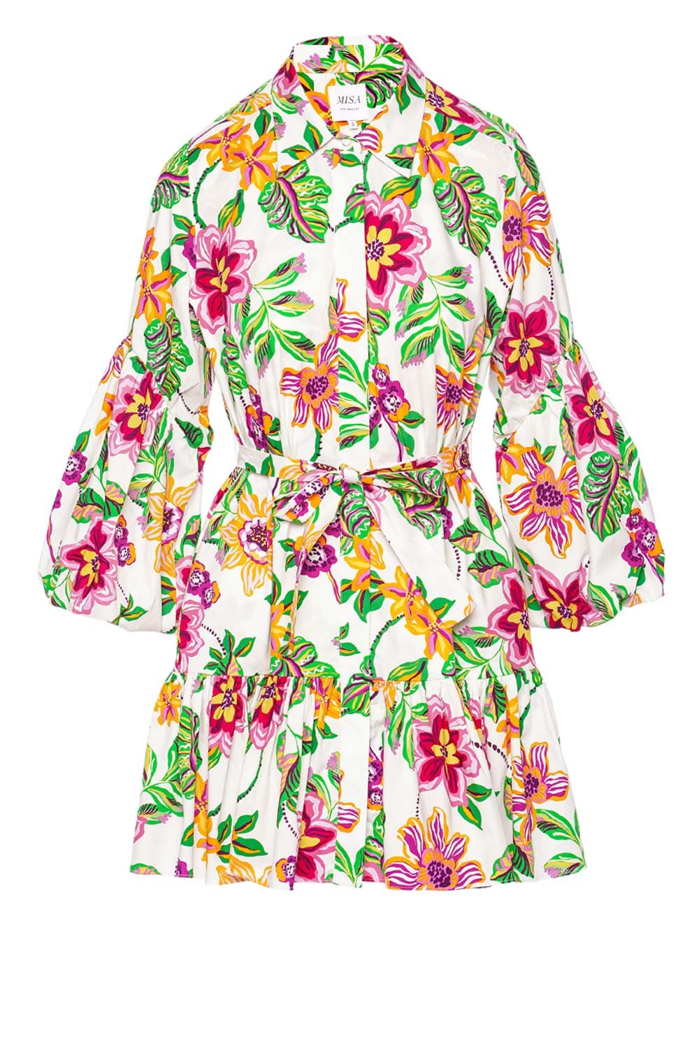 MISA LOS ANGELES Martina Flora Exotica Mini Shirt Dress