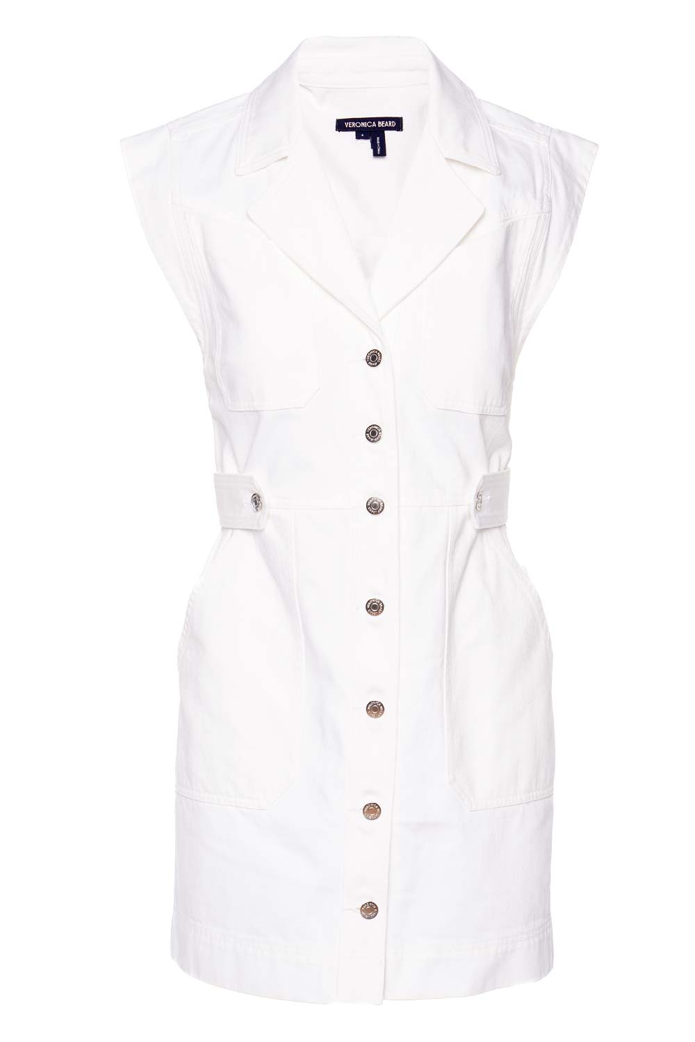 Veronica Beard Jax Stretch Cotton Button Mini Dress
