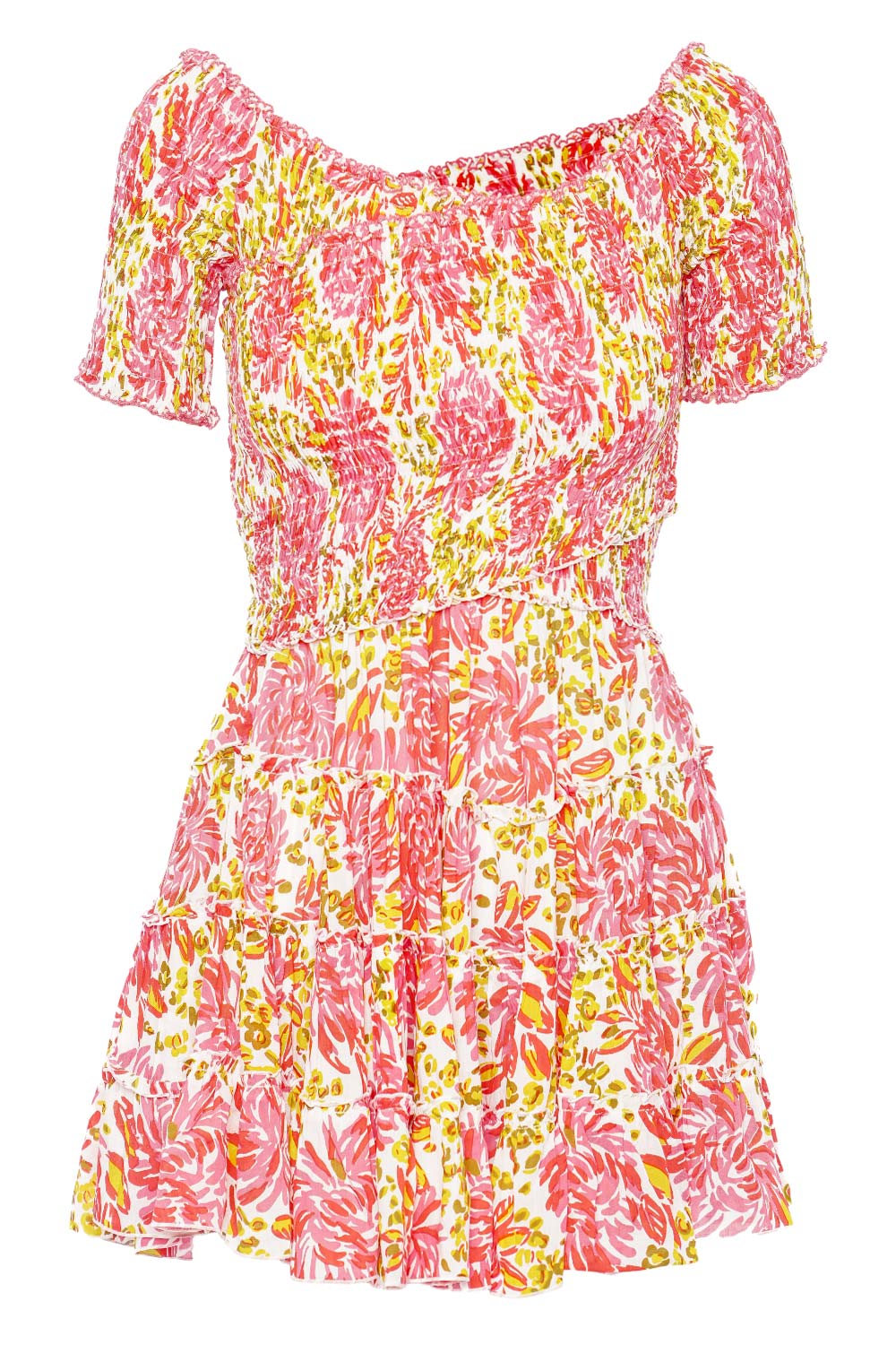 Reine floral cotton midi dress in multicoloured - Poupette St Barth