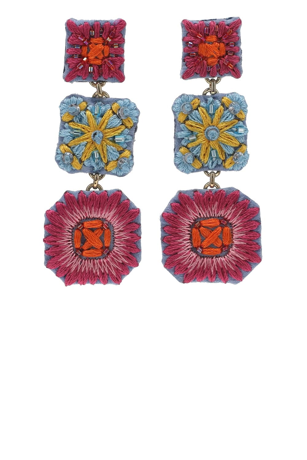 Mignonne Gavigan Taza Embroidered Drop Earrings