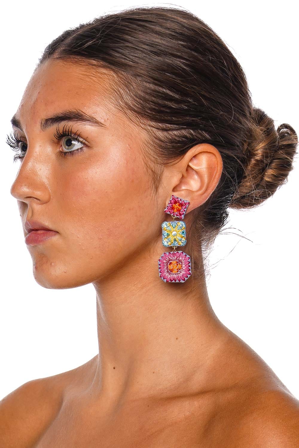 Mignonne Gavigan Taza Embroidered Drop Earrings