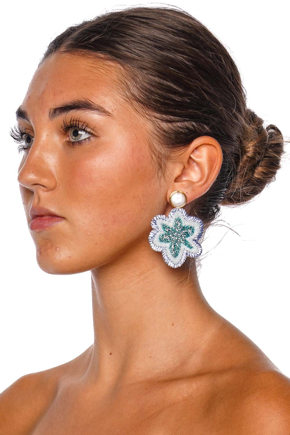 Mignonne Gavigan Aamir Pearl Floral Drop Earrings