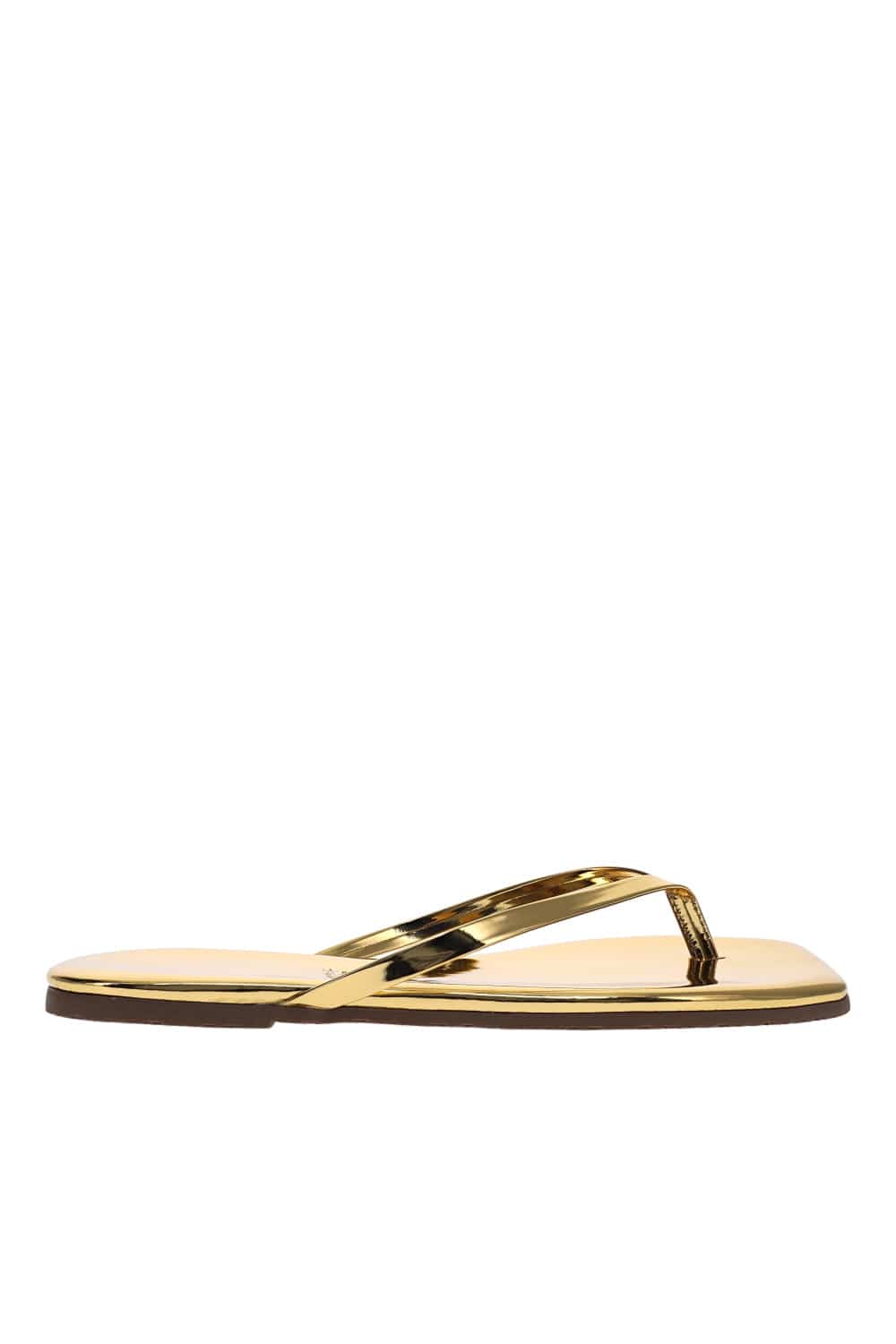 TKEES Lily Mirror Gold Square Toe Sandal