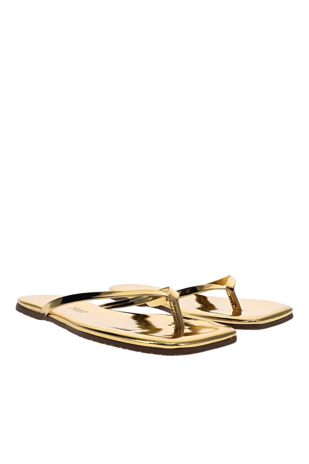 TKEES Lily Mirror Gold Square Toe Sandal