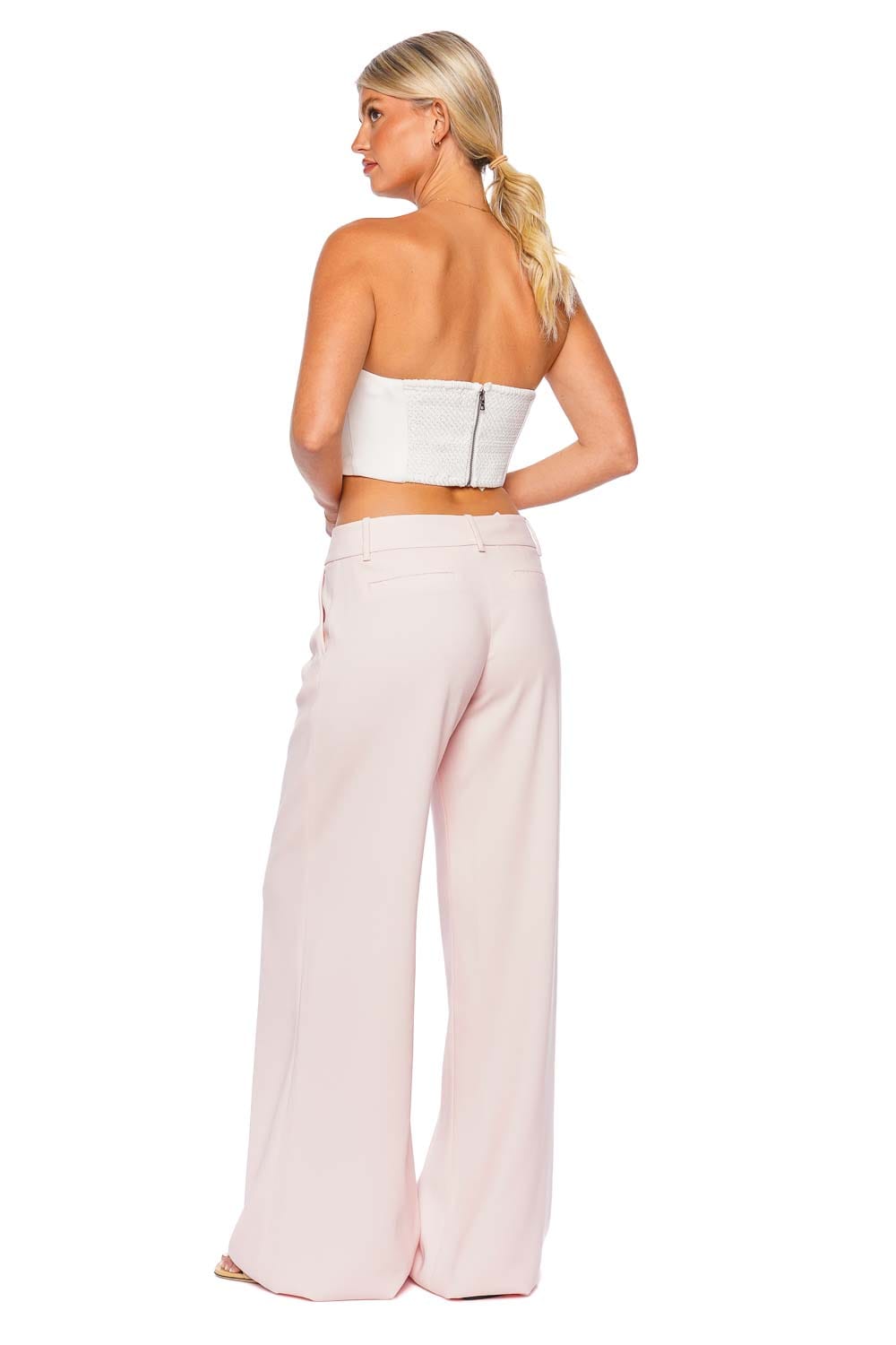 ALICE + OLIVIA Eric Low Rise Pant CC404210102 PINK LACE