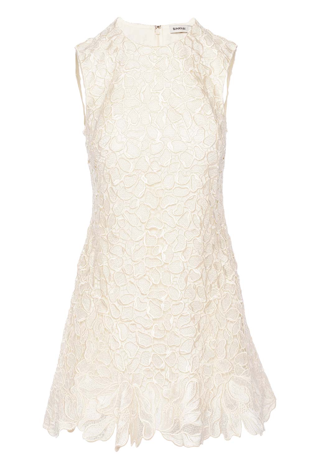 SIMKHAI Drake Ivory Sleeveless Mini Dress