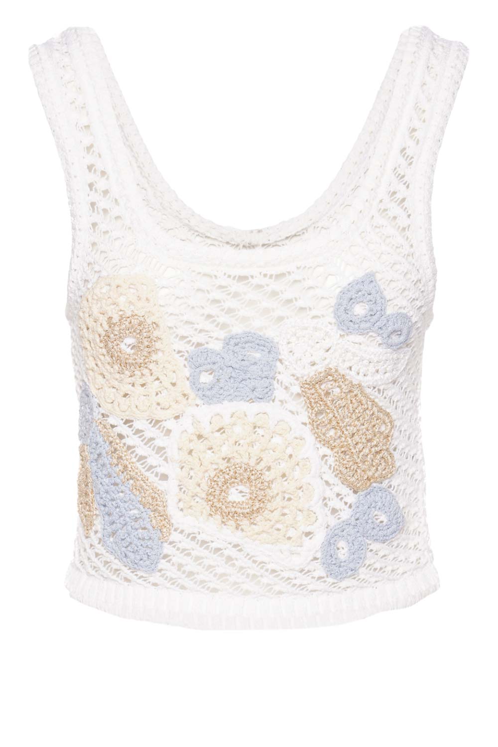 SIMKHAI Vail Blue Haze Floral Crochet Tank