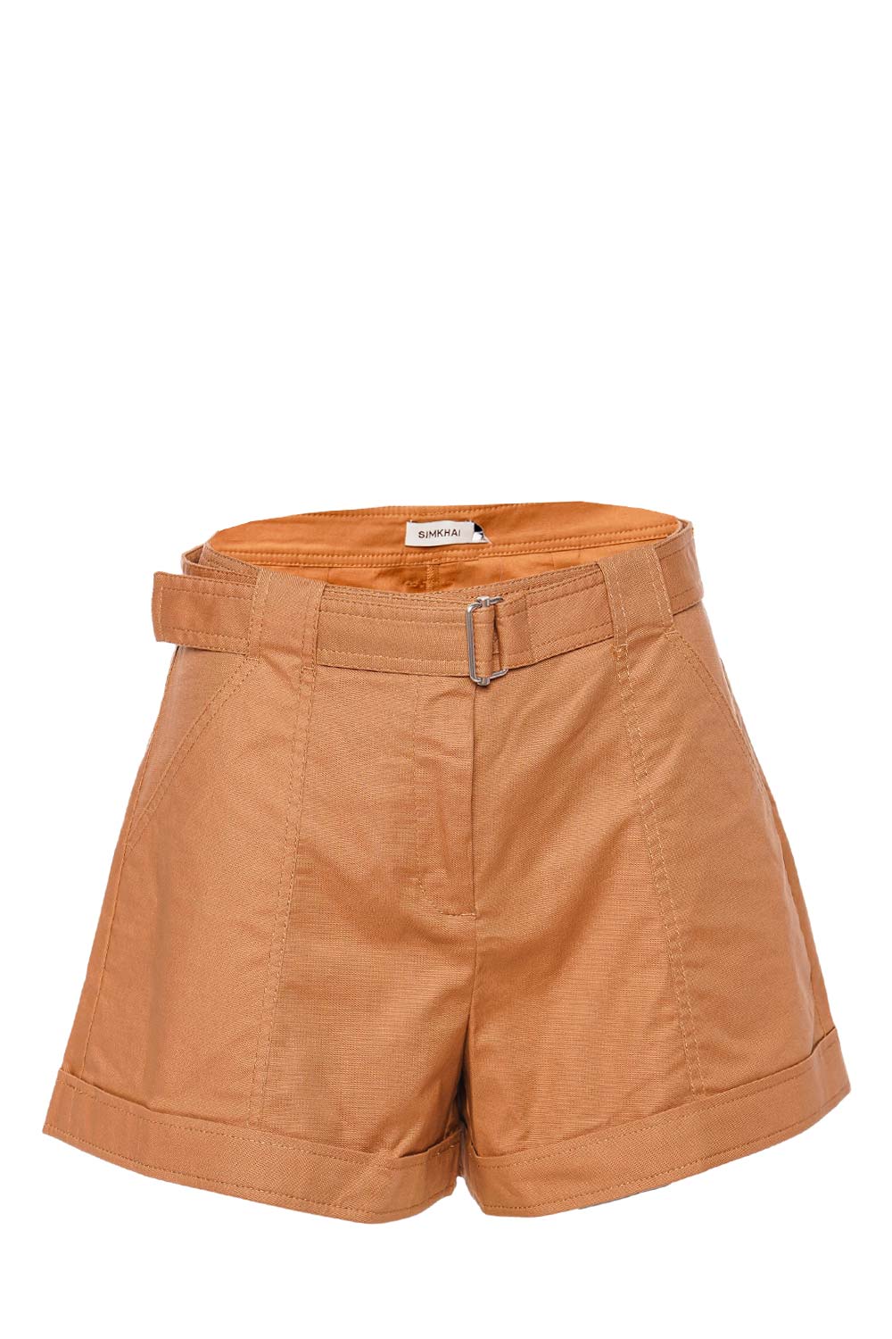 SIMKHAI Lourie Hickory Belted Canvas Shorts