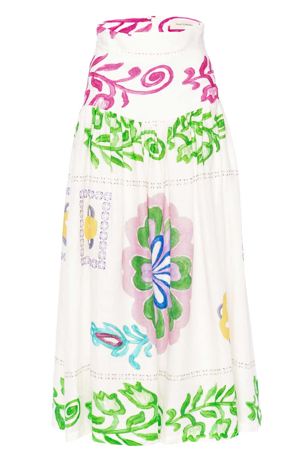 Silvia Tcherassi Abla Floral Linen Maxi Skirt