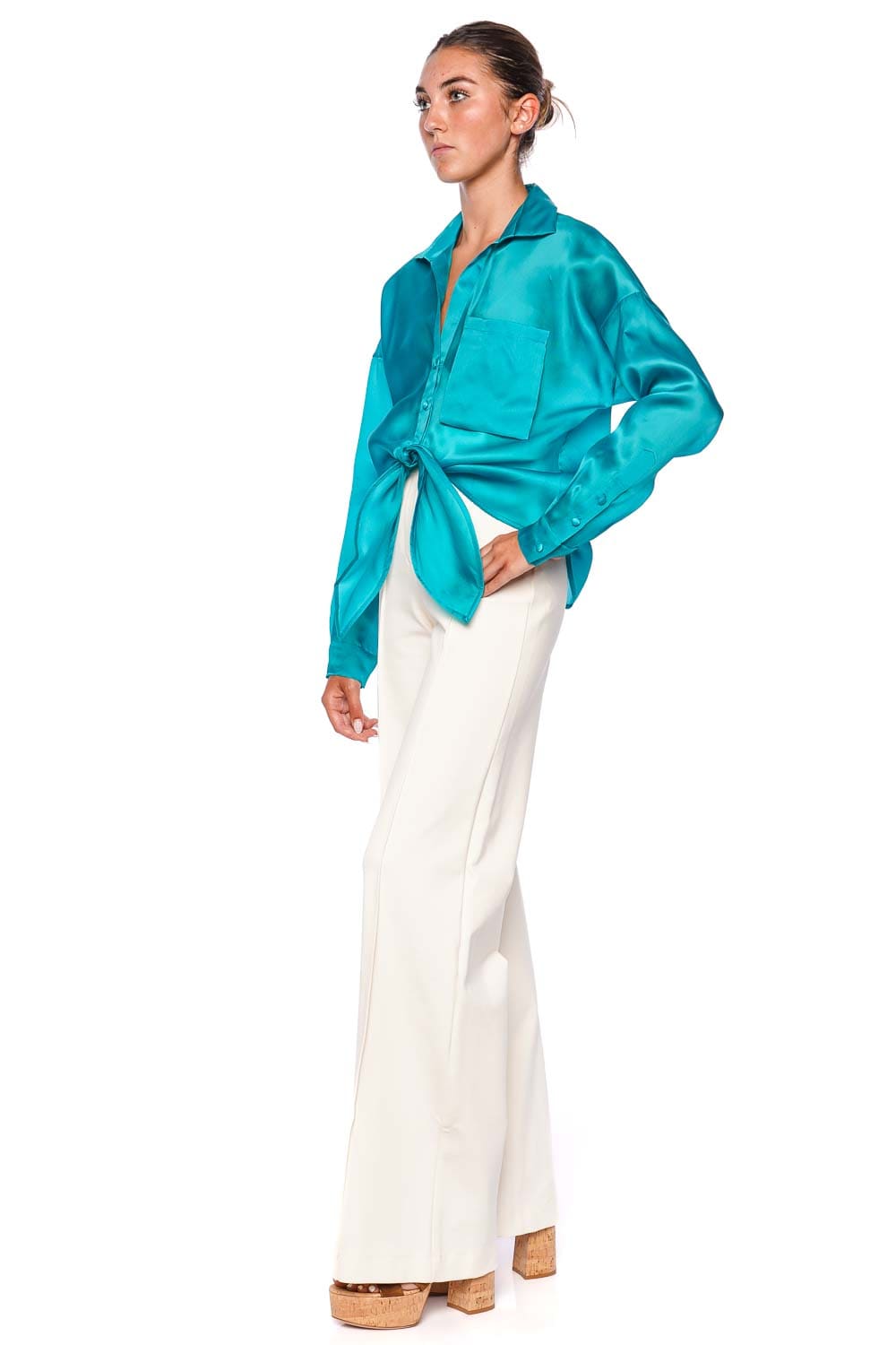 Andres Otalora Sandona High Rise Wide Leg Pant